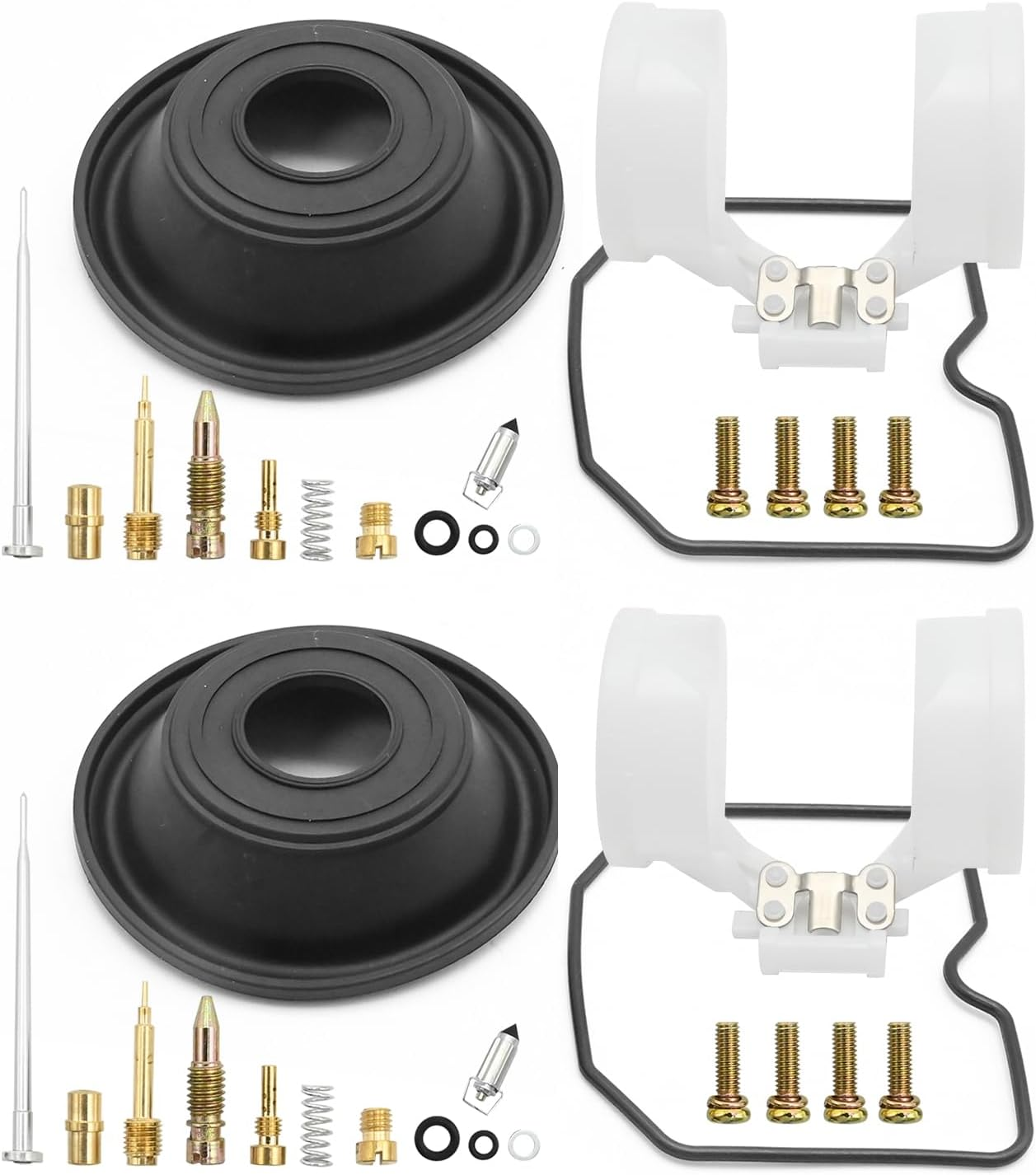 2Pcs Carburetor Rebuild Kits Replacement for Kawasaki Ninja EX250 250R 2001 2002 2003 2004 2005 2006 2007 2008 2009 2010 2011 2012 Carb Rebuild Kits with Diaphragm Float image number 5