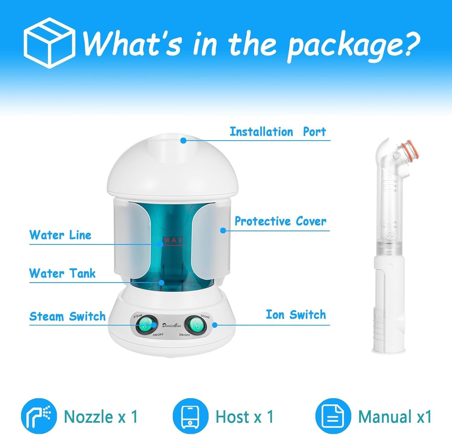 Havvo Portable Facial Steamer, Nano Ionic Face Steamer with 360&deg; Rotatable Sprayer, Mini Facial Steamer for Salon and Spa image number 5