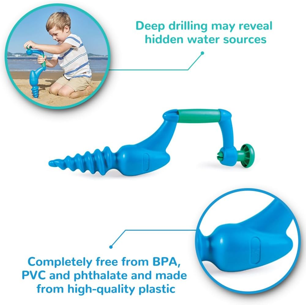 Hape E4066 Driller, Blue - Sand Toy image number 1