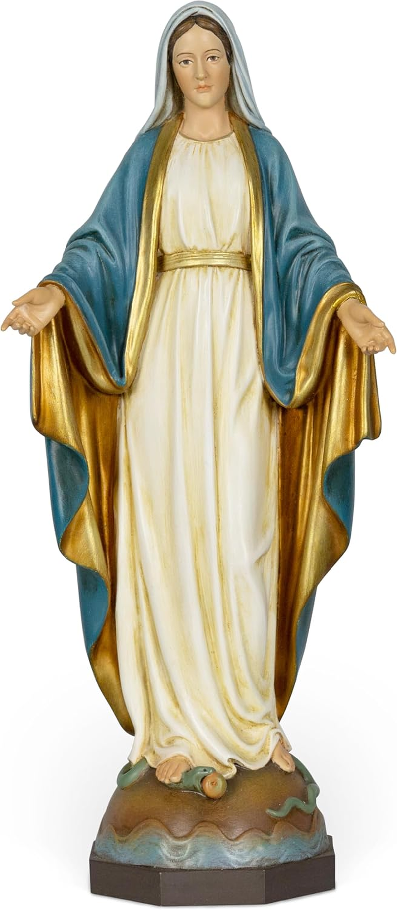 BC Catholic Our Lady of Grace Statue, Holy Mother Virgin Mary Figure, Religious Gfit of Home Decor, 7 Inch H, Hand Painted by Buildclassic (Elegant)