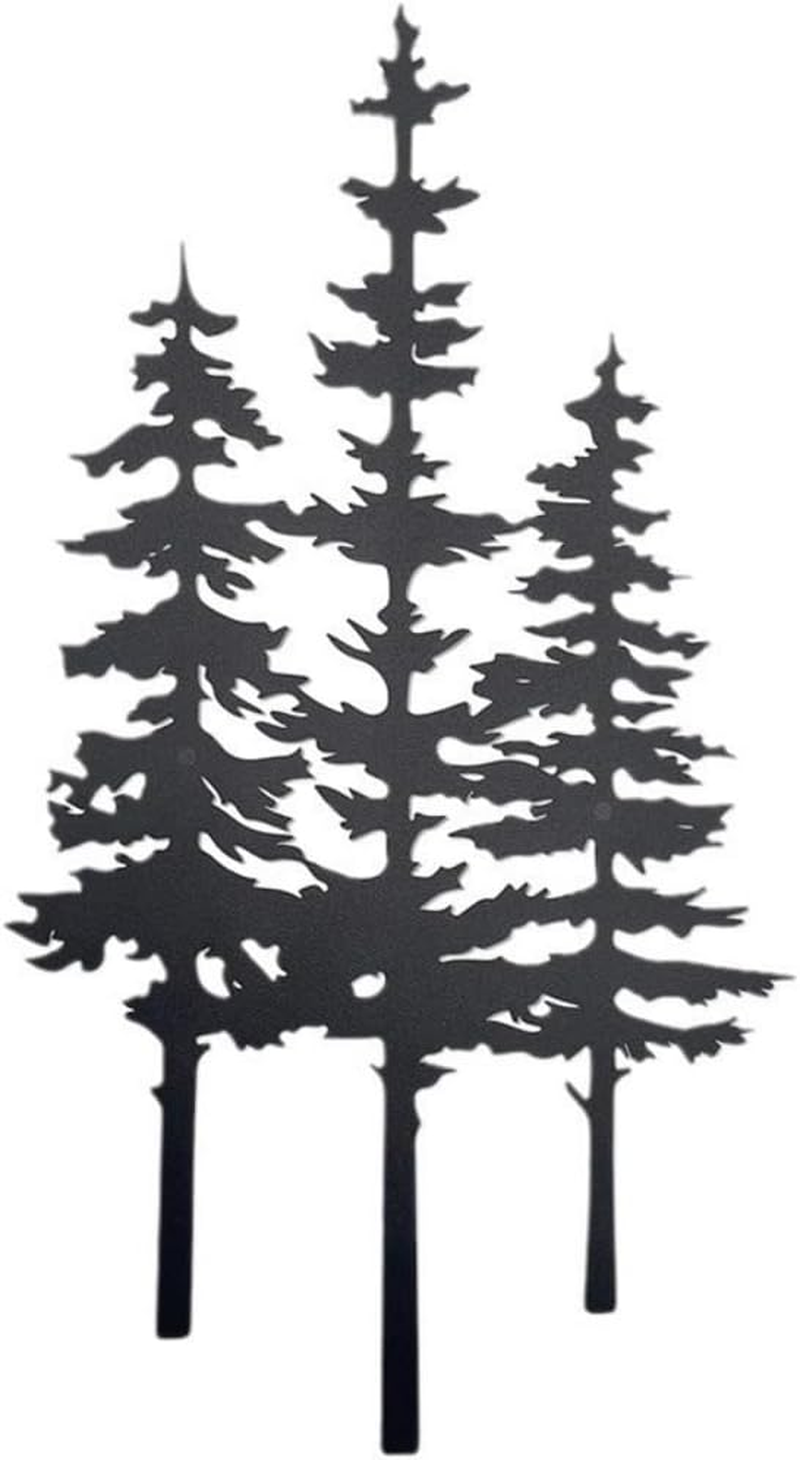 Metal Tree Wall Decor, Cabin Decor, Tree Decor, Rustic Wall Decor for Home Office Farmhouse Indoors and Outdoors Black(Large - 14.96"X8.27")