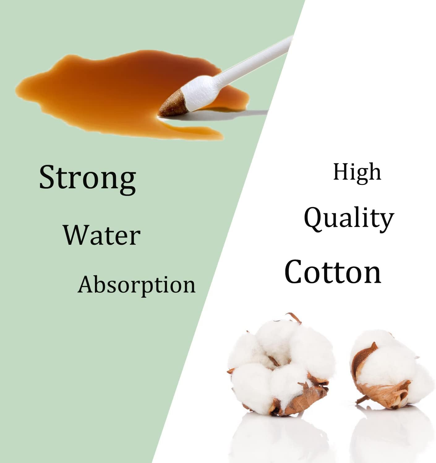 Double Precision Tips Cotton Swabs with Paper Stick, Pointed Organic Cotton Buds for Makeup, 800Pcs image number 1