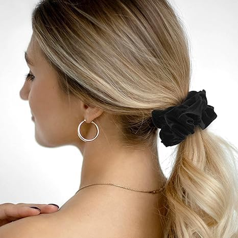 Velvet Hair Scrunchies with Zipper Pocket,2Pcs Velvet Scrunchies with Pocket Hidden Zipper,Velvet Hair Ties Velvet Hair Scrunchie with Zip Pocket,Black Velvet Scrunchies Zipper Pocket Hair Scrunchie