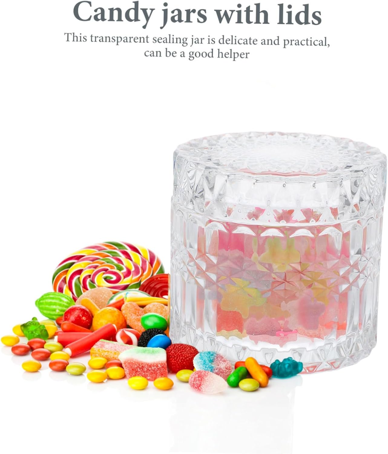 OKUMEYR Glass Storage Jar for Candy Jar and Snack Holder for Home Kitchen Party image number 3