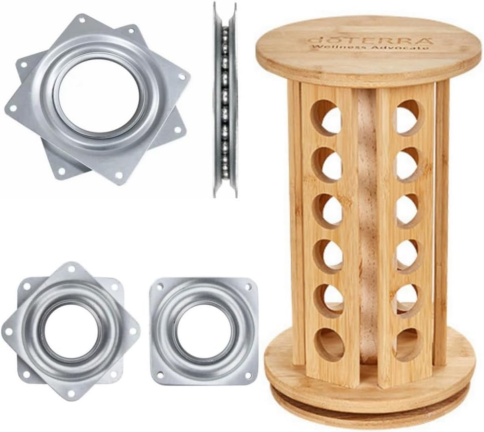 2 Pcs 4 Inch Lazy Susan Turntable Bearings Hardware，Square Rotating Bearing Plate for Serving Trays, Swivel Plate, Kitchen Storage Racks, Craft Table，Heavy Duty Metal Hardware TV Rack Desk Tool image number 1