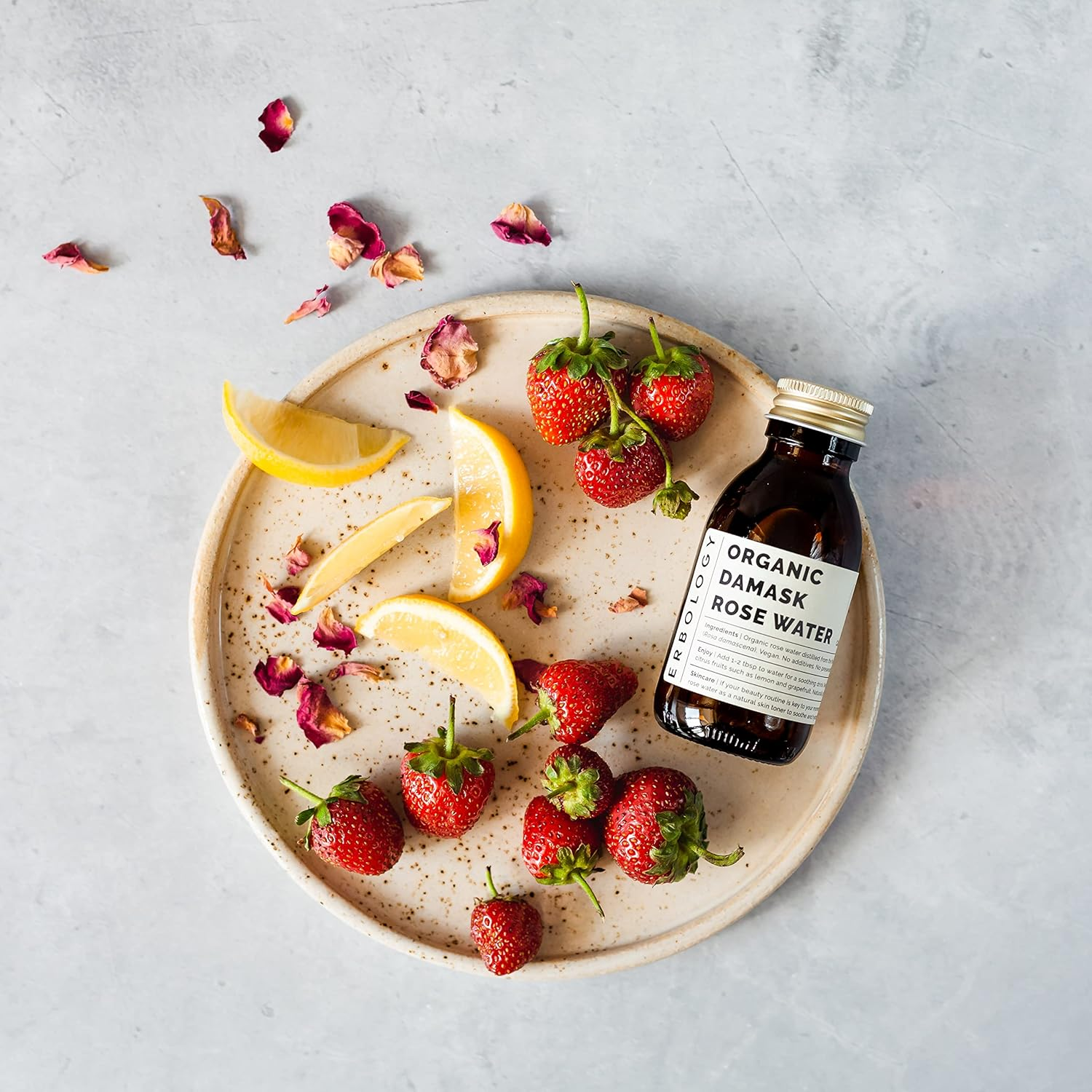 Erbology Organic Rose Water 100Ml - Distilled from Damask Rose - Premium Food Grade Hydrolate of Rose - Soothes, Hydrates and Calms - Non-Gmo - Recyclable Glass Bottle image number 2