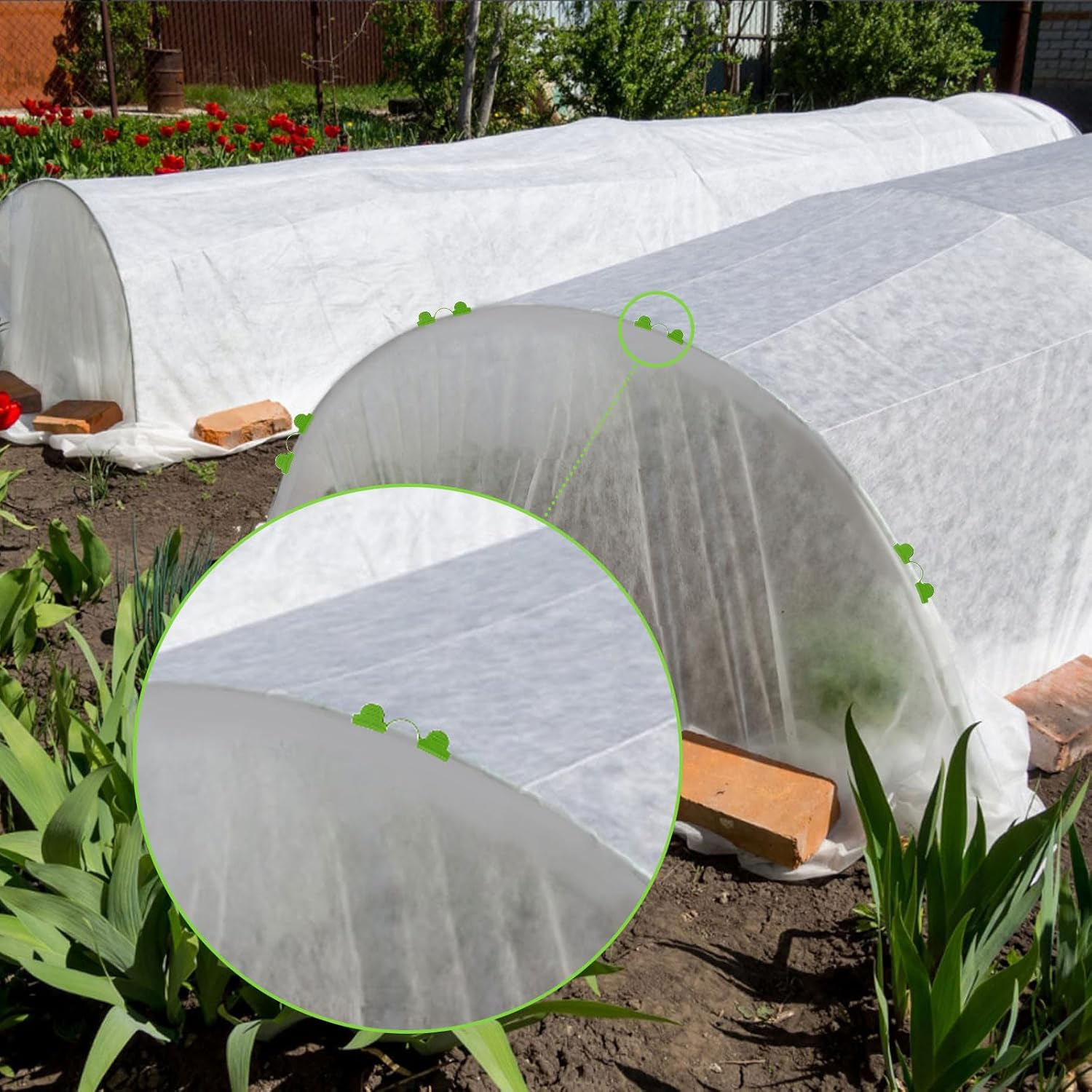 36Pcs Garden Hoops for Raised Beds, Hoops for Garden Netting, Garden Netting with Hoops for Row Cover image number 1