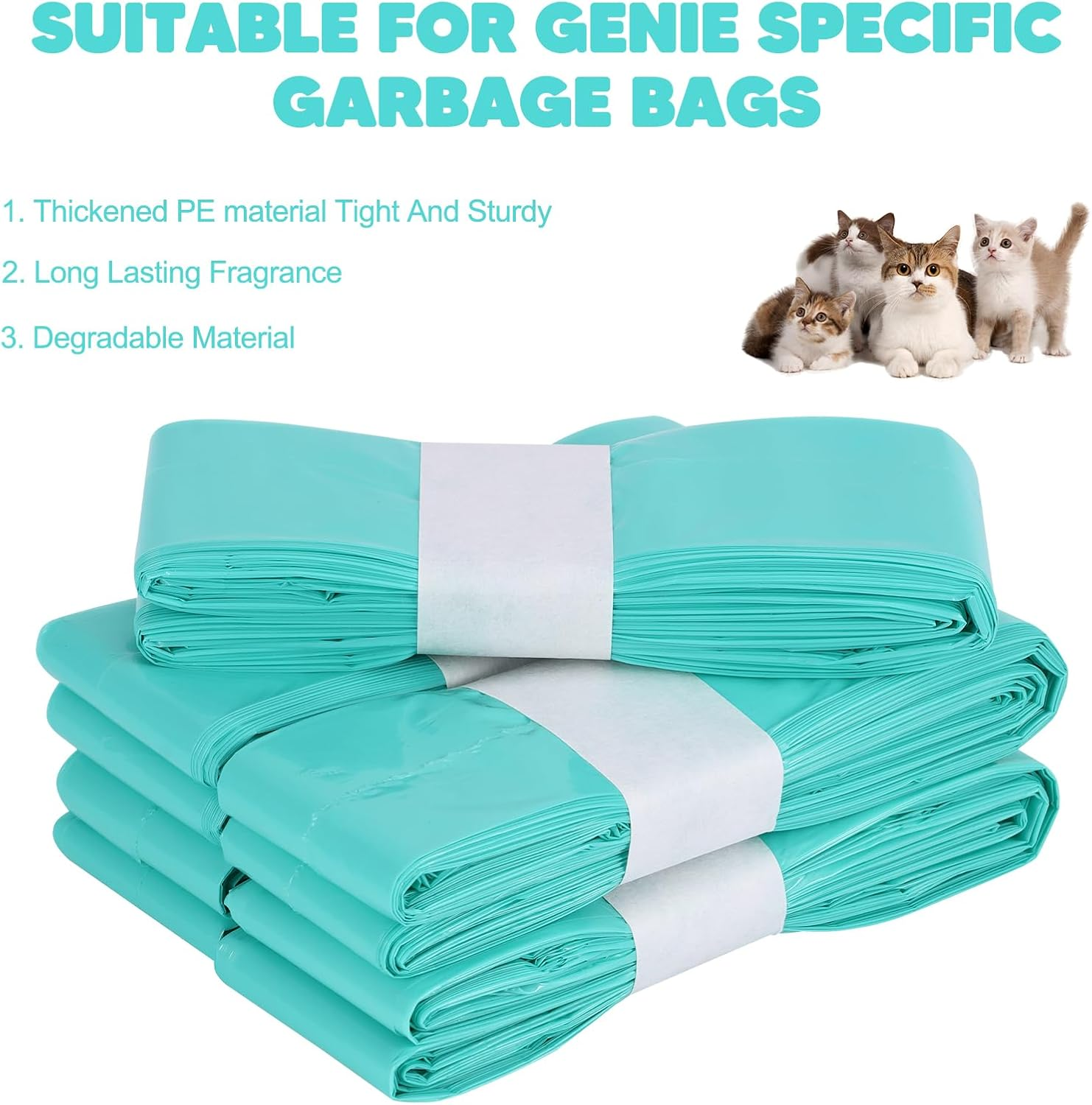 Cat Litter Refill Bags, 4.5 M Refill Bags for Litter, Pack of 10 Refill Container for Cat Litter Compatible with Litter Loose Refill Cassette (Without Cartridge) image number 4