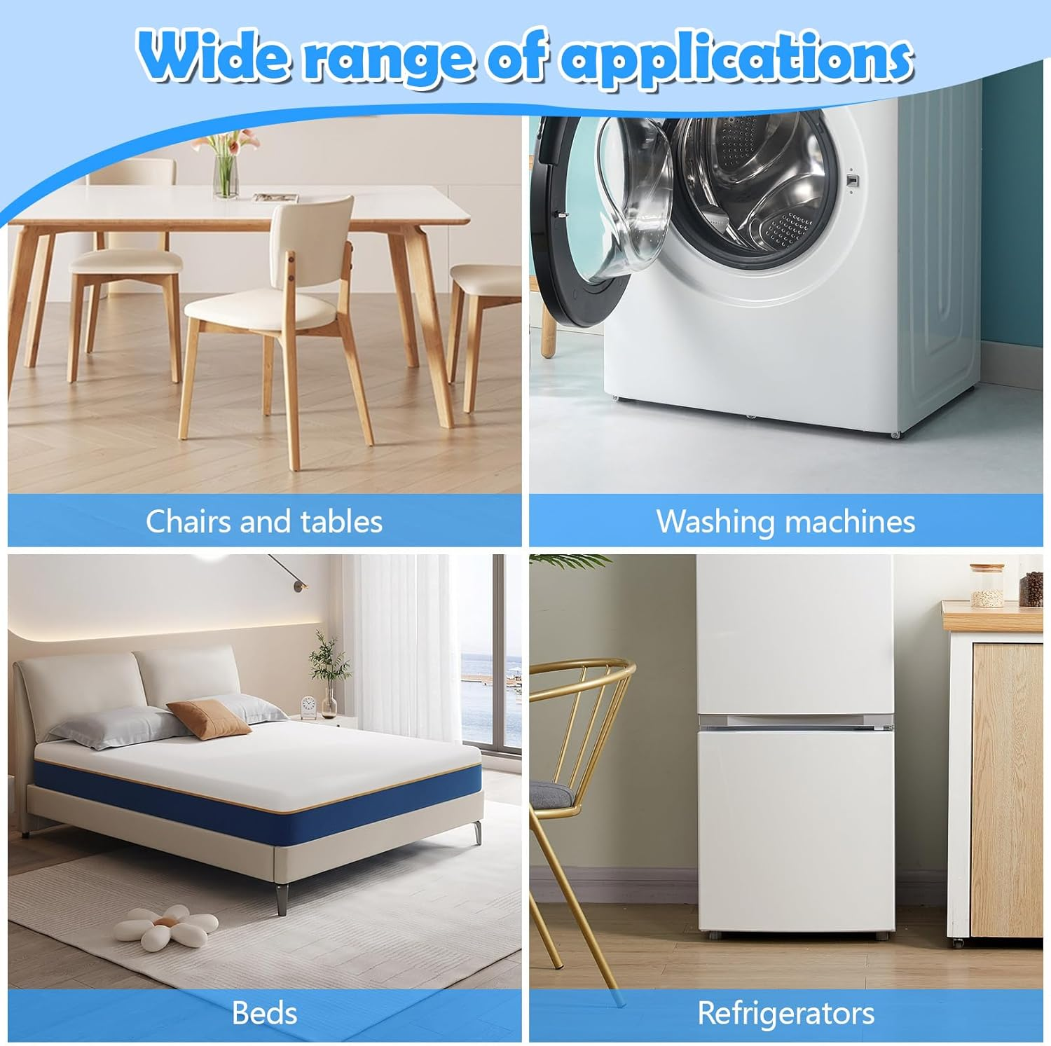 ASTIMESA 90 Pcs 3 Sizes round Anti-Skidding Furniture Pads, Self-Adhesive Rubber Feet Chair Leg Hardwood Floor Protectors, anti Scratches Furniture Sliders for Tiles Table Black (Round 90Pcs) image number 3