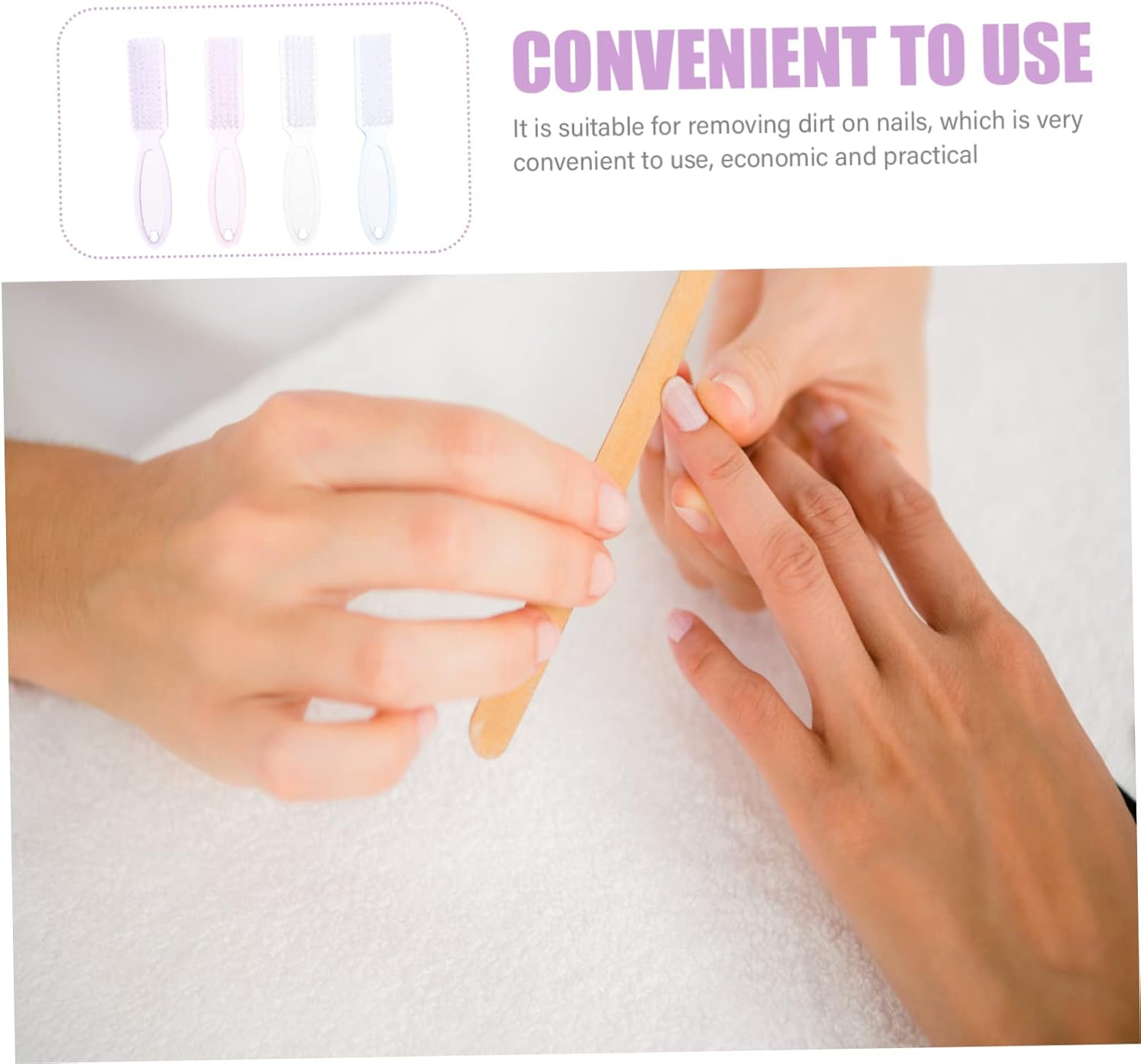 Outanaya 8Pcs Nail Art Cleaning Brush Professional Nail Supplies for Gentle Dust Remover