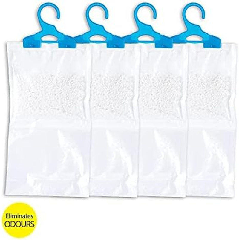 [4PCE] Xtra Kleen Dehumidifier Bag with Hanger, Effective Moisture Absorption, Compact and Convenient, Easy Solution for Humidity Control image number 1