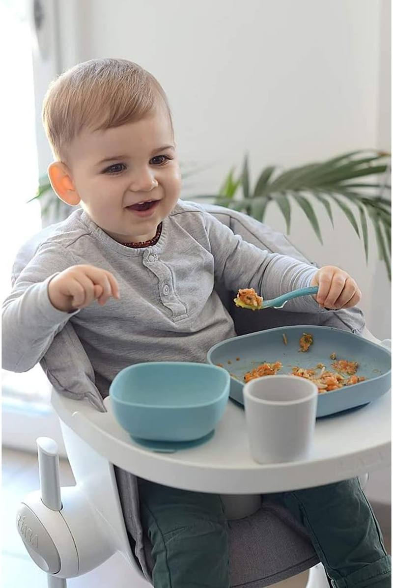 BEABA Silicone Meal Set for Babies &ndash; Suction Plate, Suction Bowl, Cup & Silicone Spoon | Non-Slip Baby Feeding Set | Essential Plates and Bowls Set for Baby Feeding & Self-Feeding Training|Jungle image number 6