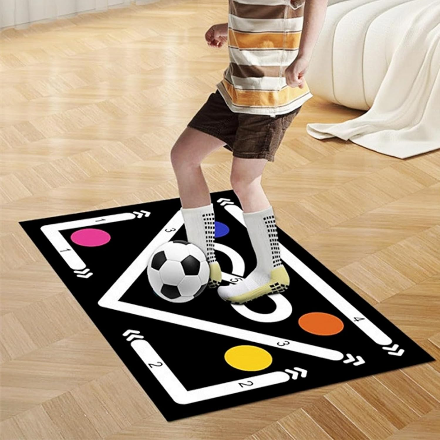 Soccer Training Mat, Football Footstep Training Mat, Anti-Skid, Silent Shock Absorption Ball Mastery Mat, Soccer Training Equipment for Kids image number 3