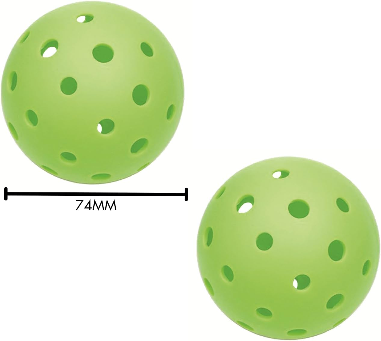 Outdoor 40-Hole Pickleball Balls, Combination Package, Seamless One-Piece Construction, Bright Green, High Visibility and Durable Performance image number 2