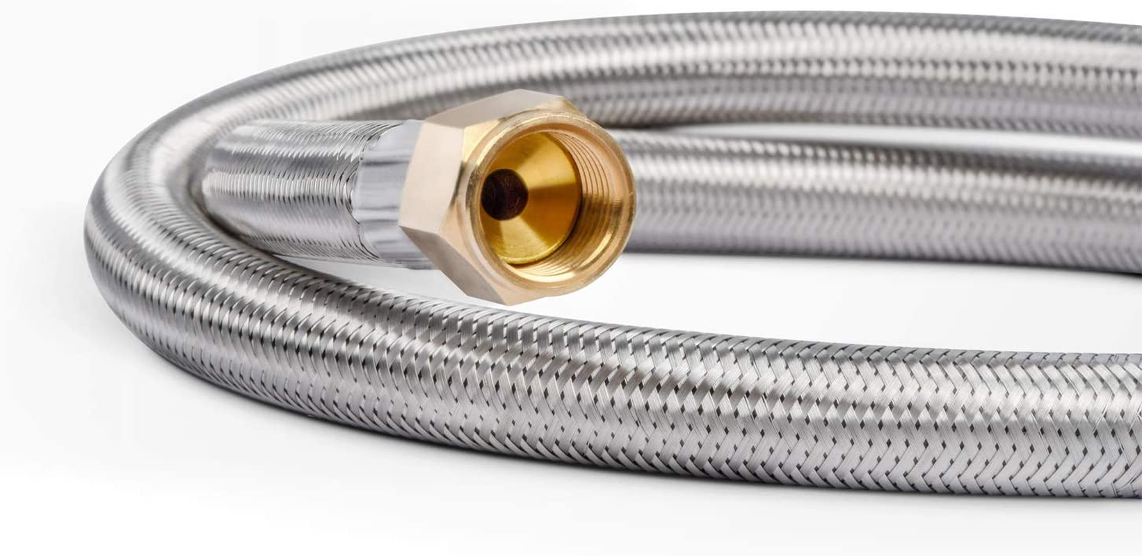 Gassaf 3FT Propane Regulator with Hose,Stainless Steel Braided Propane Gas Regulators and Gauges Suitable for Most LP Gas Grill, Heater and Fire Pit Table