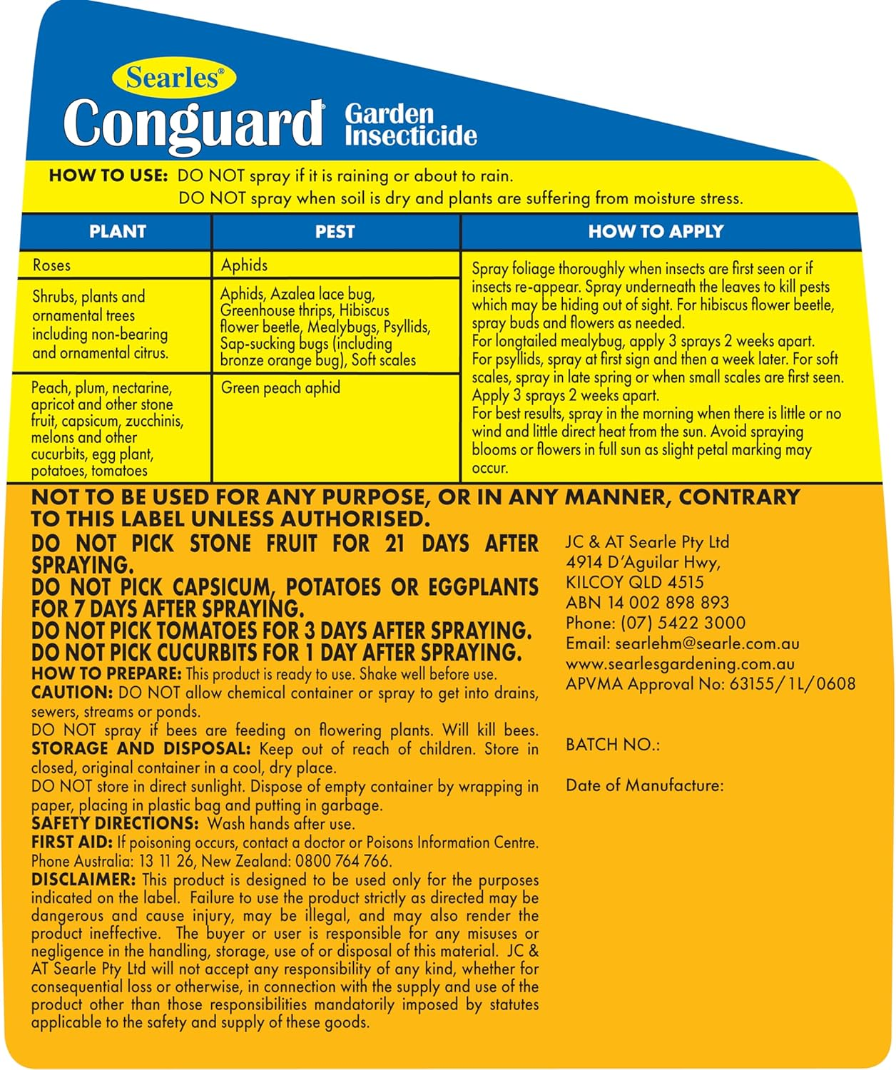 Searles Conguard Garden and Lawn Insecticide, 1 Litre image number 2