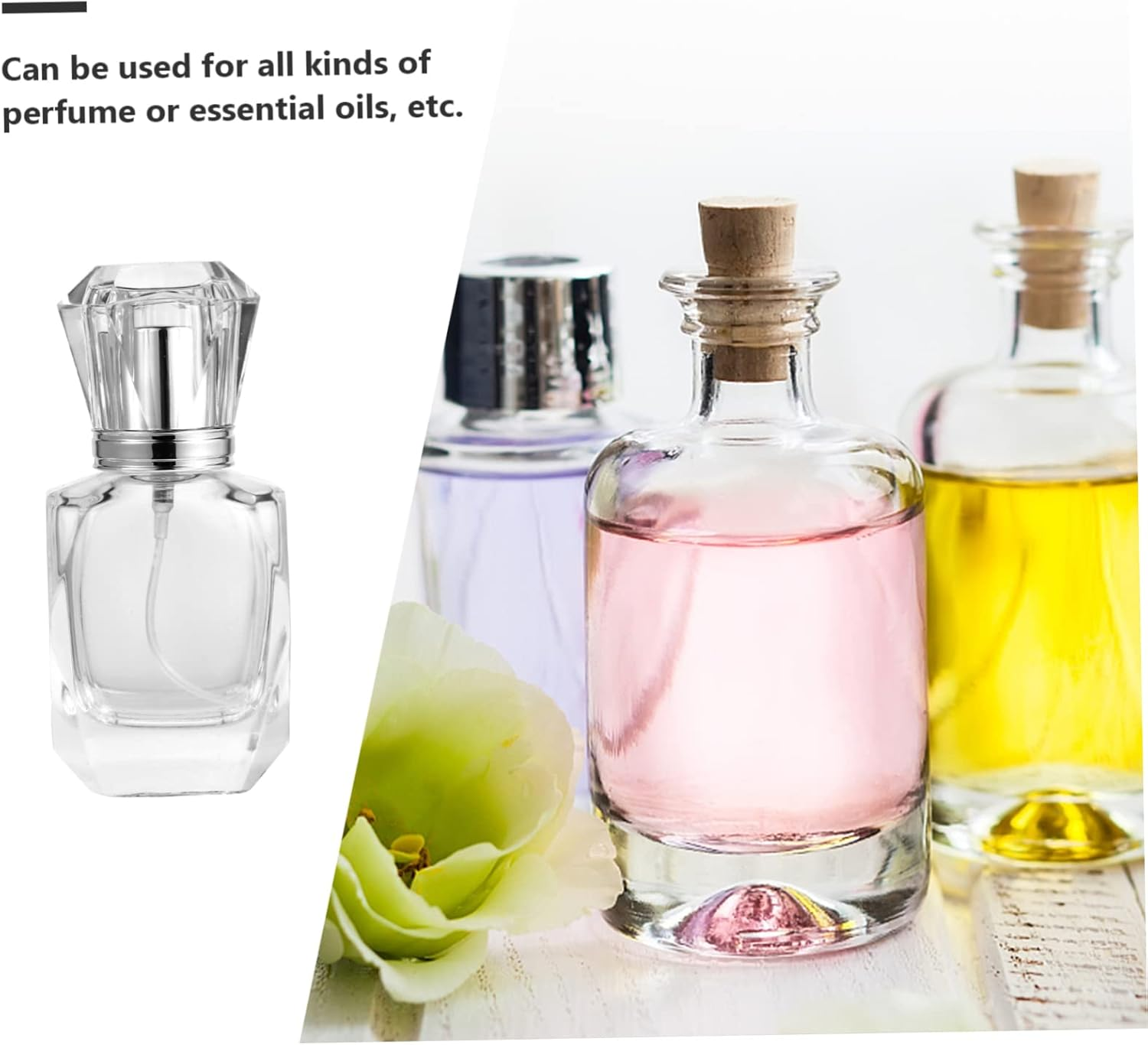 LALADEFIEE 2Pcs Refillable Glass Perfume Atomizer Spray Bottles Compact Travel Fragrance Containers for Essential Oils and Perfume image number 3