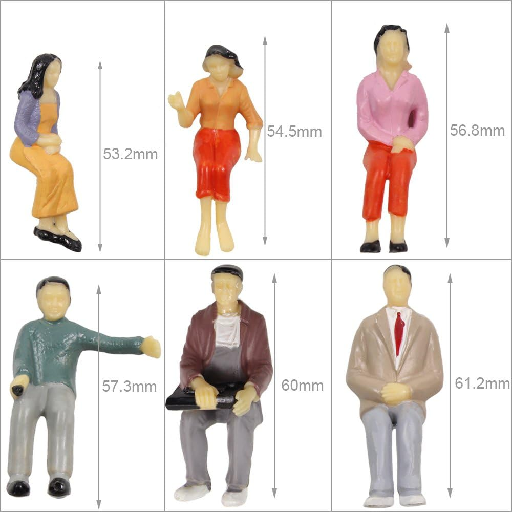 P2525 12Pcs Model Trains Architectural 1:25 Scale Painted Figures G Scale Sitting and Standing People Model Railway Layout New image number 6
