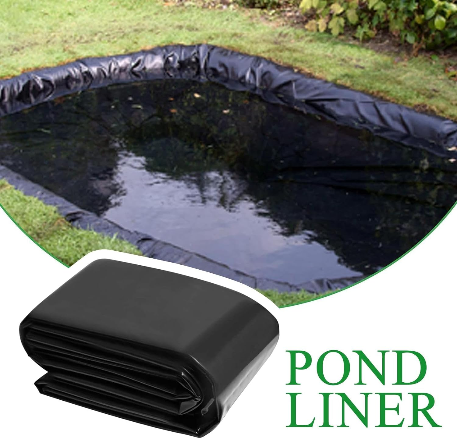 Outdoor Pond Liner,Flexible Pond Hdpe Mat Pond Kits for Outdoor Ponds - Soft Easy Cutting Underlayment Small Pond Liners for Waterfall Fountain Water Container image number 5