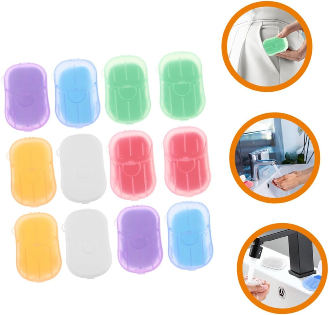 UPKOCH 12 Boxes Portable Travel Soap Sheets Water-Soluble Hand Wash Soap for Camping Hiking and Outdoor Activities Compact Foam Paper for Convenient Cleaning image number 6