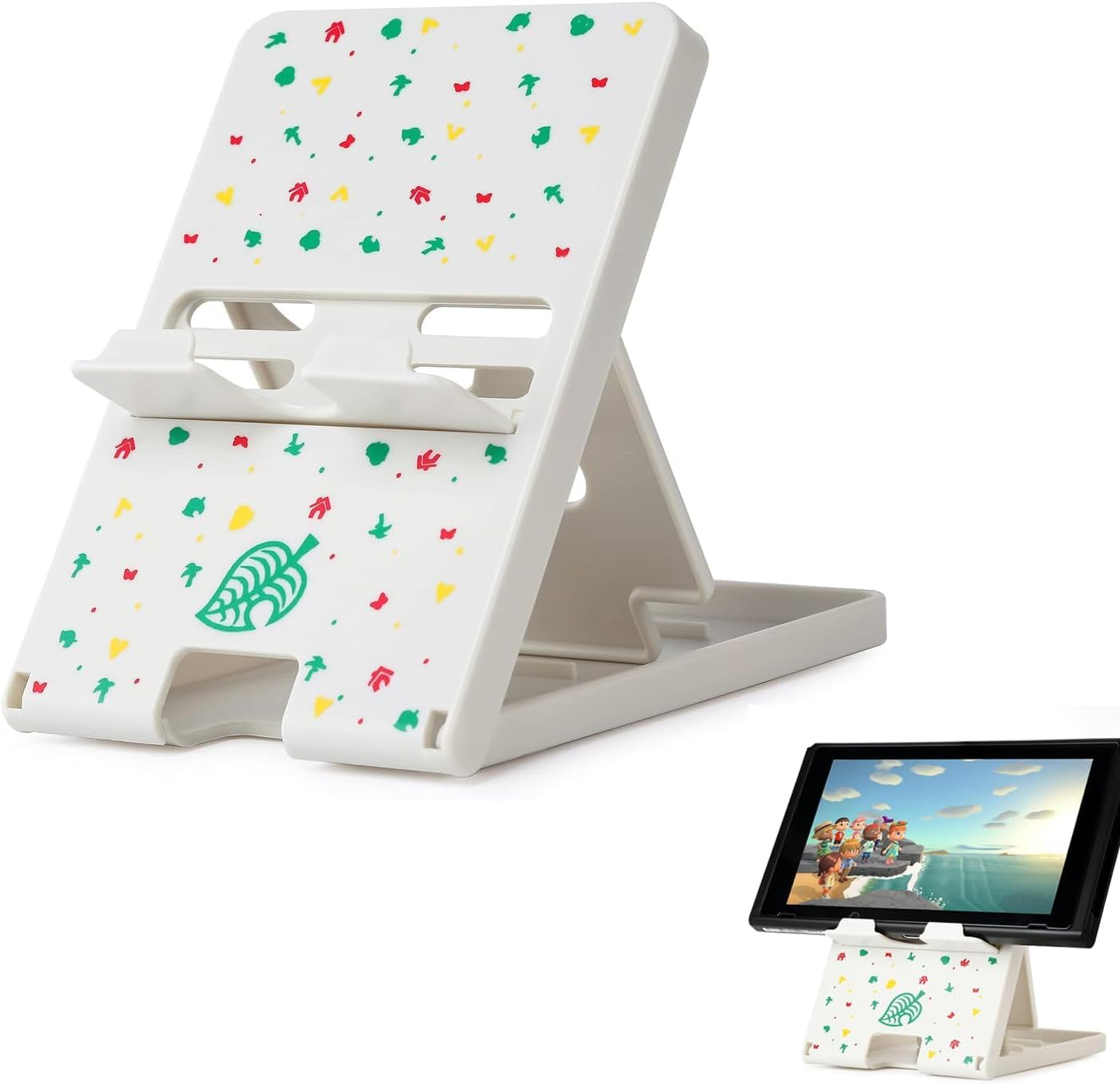 Switch Stand for Nintendo, Adjustable Foldable Portable Stand Compatible with Switch OLED, Switch Lite, and Steam Deck, Portable Foldable Non-Slip Bracket, Anti-Slip Gaming Accessories (White) image number 1