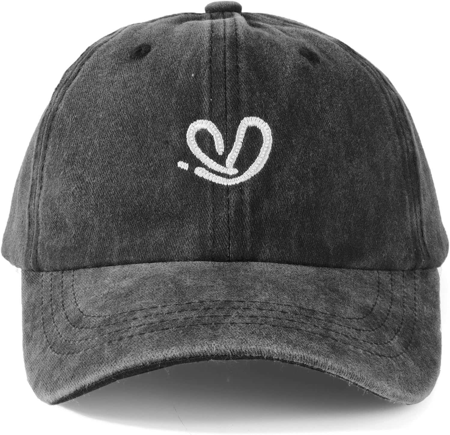 Hebenie Vintage Womens Baseball Cap &ndash; Adjustable Washed Soft Cotton Ladies Cap with Heart Embroidery Comfortable Fit for Casual Wear