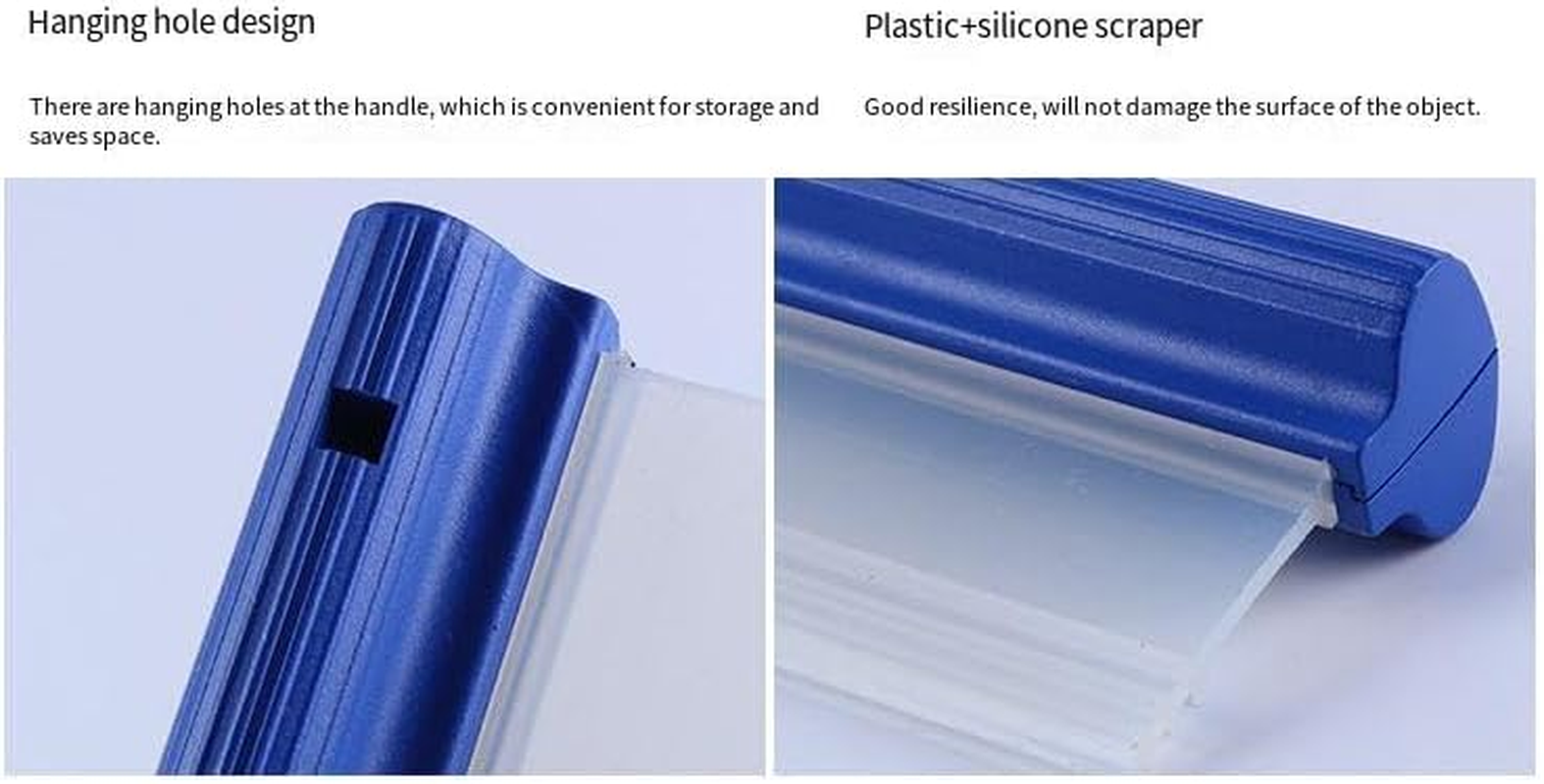 9.5 * 31Cm Silicone Car Squeegee - Automotive Water Wiper for Drying, Flexible T-Bar Water Blade for Windshield, Glass, Window, Mirror, Bathroom (Blue, 9.5 * 31Cm) image number 4