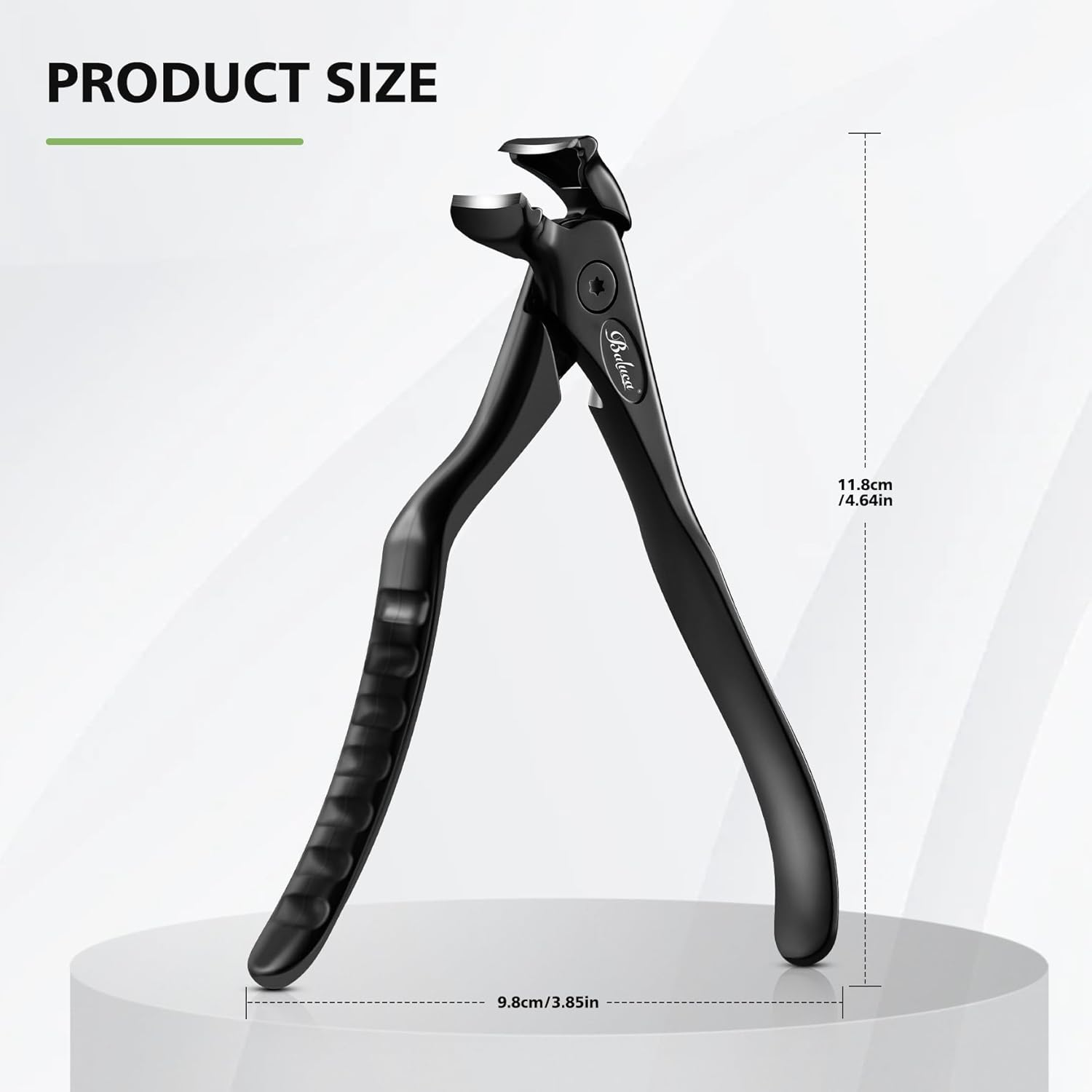 BALUCA Ergonomic Nail Clipper for Seniors - Toenail Clipper for Thick Toenails and Fingernails, Long Handle Nail Clippers with Catcher, Precision Nail Trimmer for Men and Women - Black image number 4
