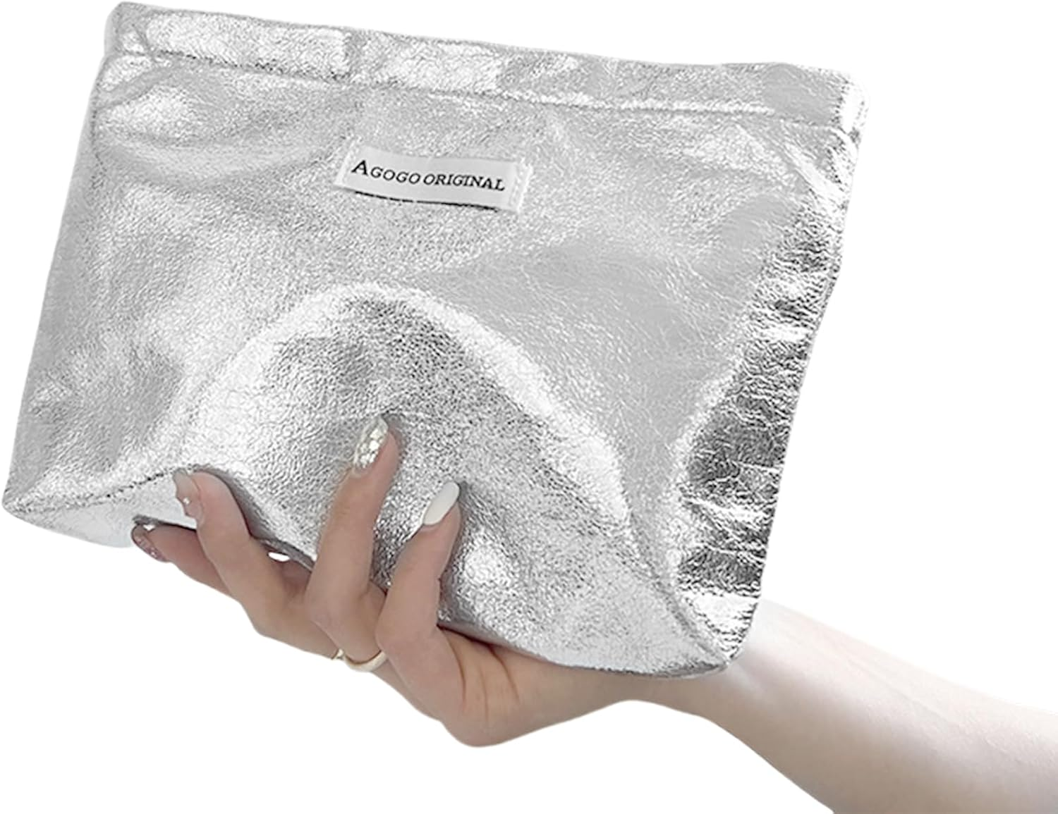 DDPOND Sparkly Makeup Bag Toiletry Bag for Women Lightweight Waterproof Cosmetic Bag Zipper Pouch Travel Accessories - Shiny Golden image number 4