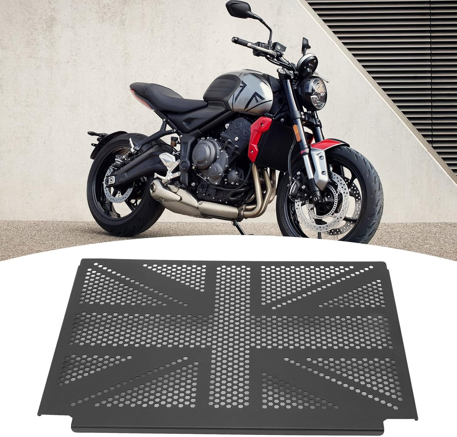 Motorcycle Radiator Guard Protector Grille Cover, Stainless Steel Radiator Grille Cover Protector for Triumph Trident 660, Motorcycle Radiator Grille Guard Protector Cover, Black image number 5