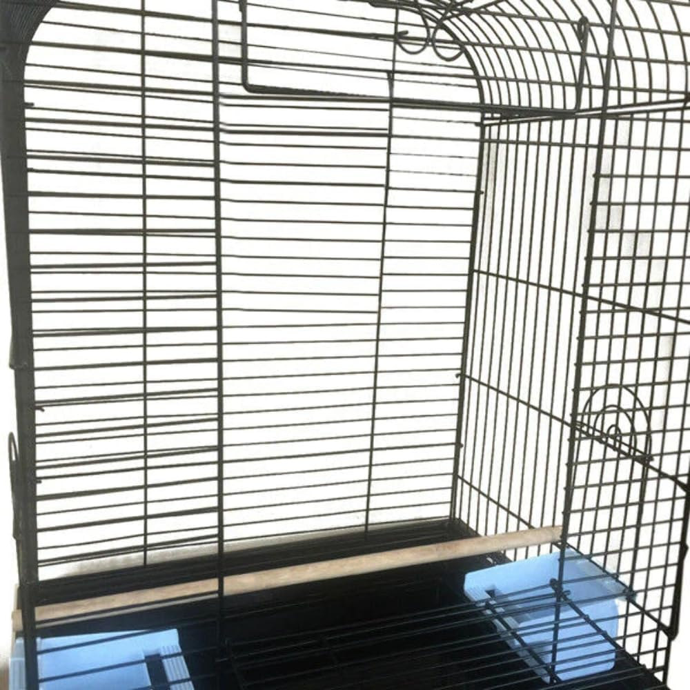 Pet Bird Cage with Stand Parrot Aviary Canary Budgie Finch Perch Black Portable Metal image number 3