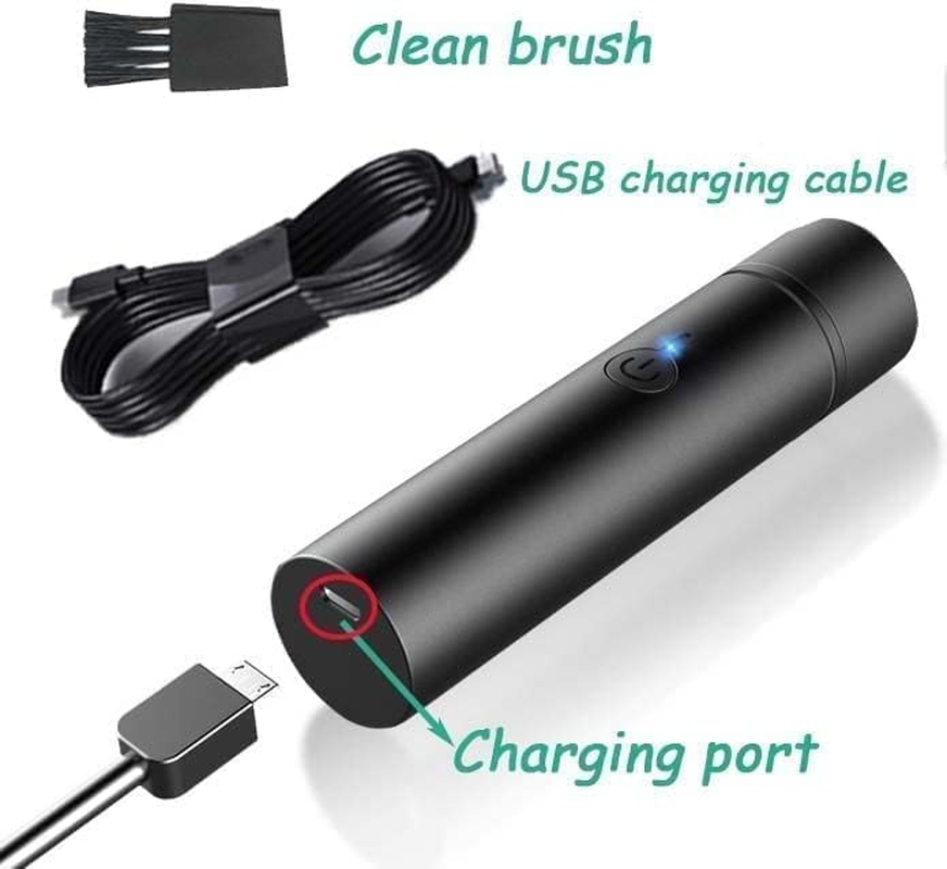 Mini Portable Electric Shaver, Waterproof Cordless Pocket Razor, USB Rechargeable Rotary Shaver for Travel, Wet and Dry Use, Black image number 3