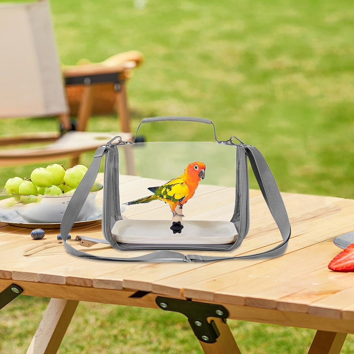 Kuehssn Bird Carrier Travel Cage | Breathable Clear Cockatiel Cage,Parakeet Transport Carrier with Perch Small Animal Transport Bag for Lovebirds image number 1