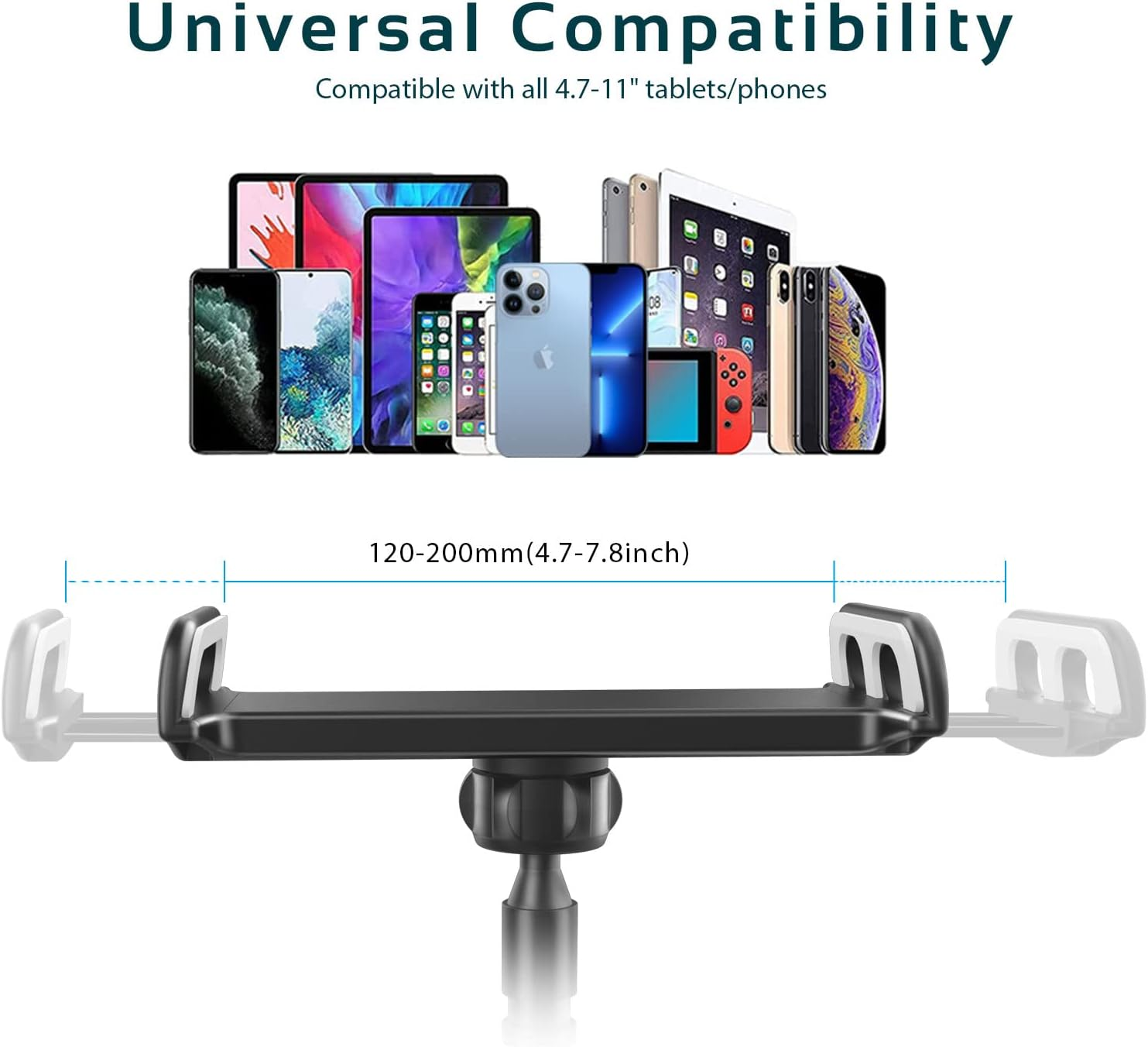 GVTECH Gooseneck Tablet Stand, Universal Tablet Mount Holder 360 Flexible Lazy Arm Holder Clamp Mount Bracket Bed for 4.6"-11" Ipad Air Pro Mini, Samsung, Huawei Tab, Iphone, Switch, More Devices image number 6