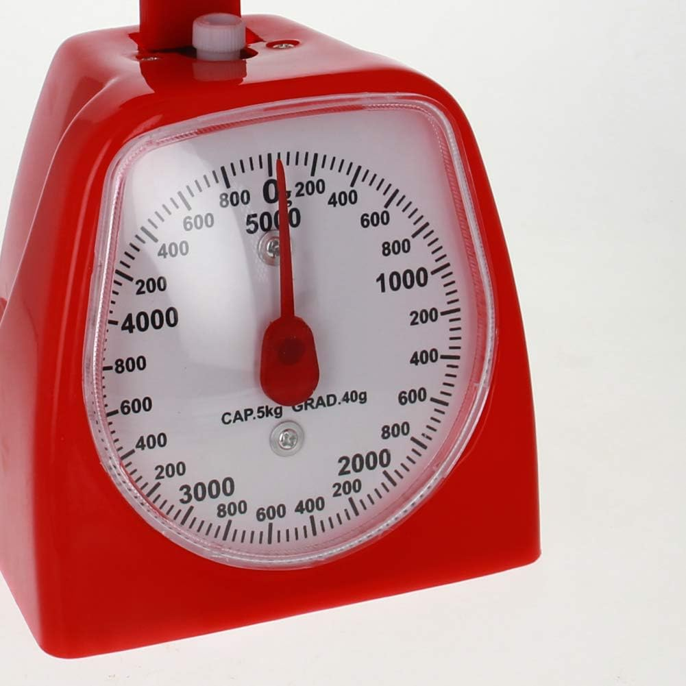 Utoolmart ABS Red Machine Double Scale Range 5000G Removeable Bowl Tare Functionality for Weighing Kitchen Food Feed Fruit 1Pcs image number 5