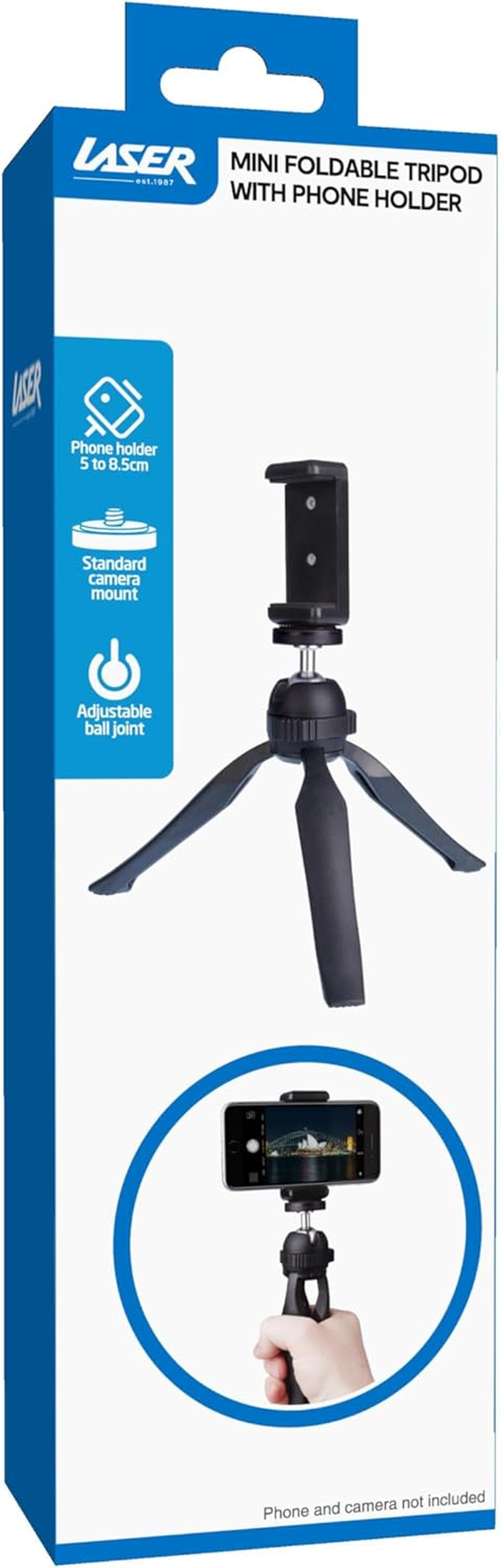 Table Top Foldable Tripod Adjustable Ball Joint for Camera, Video Camcorder, Mobile Phone, Action Cameras - Iphone/Android, Suitable for Selfie/Video Recording/Video/Live image number 6
