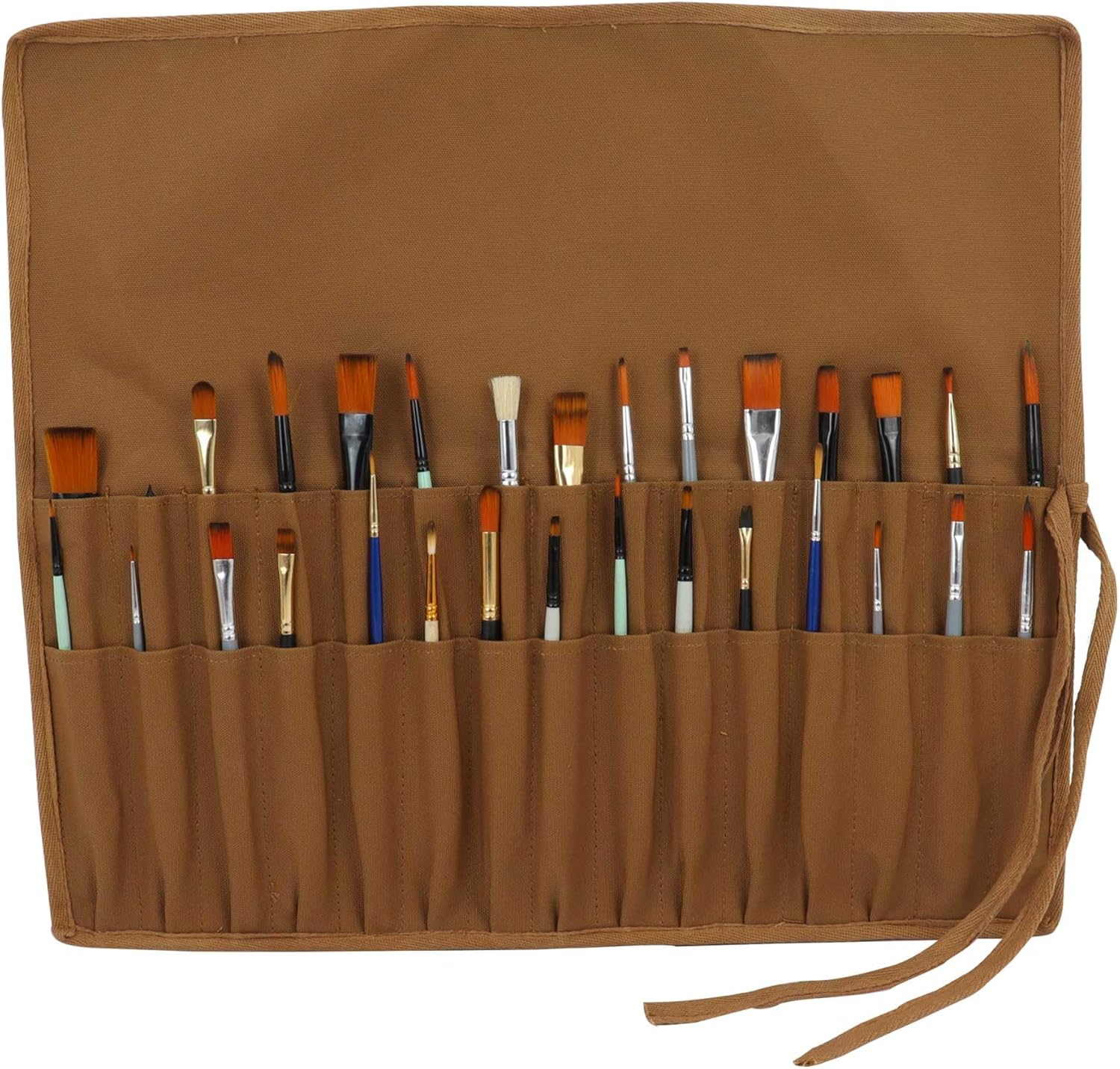 Liquidraw Paint Brush Holder Roll up Brush Bag 30 Pocket Case Storage Pouch Make up Brush Case
