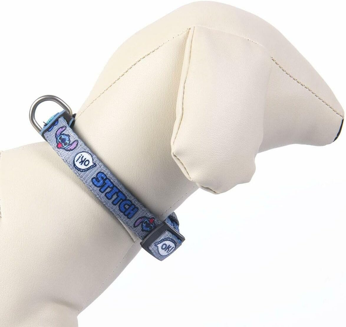 Stitch Premium Dog Collar - Blue - Size XXS-XS - Quick Click Closure - 3D Details - Dog Collar Made of Polyester - Original Product Designed in Spain