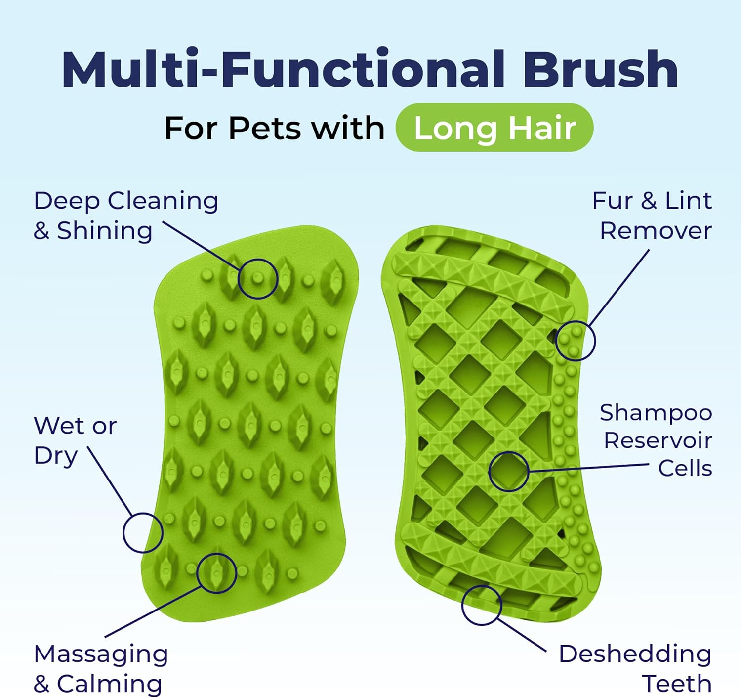 Furbliss Dog Hair Brush Green, Small Animal, Long Hair image number 1