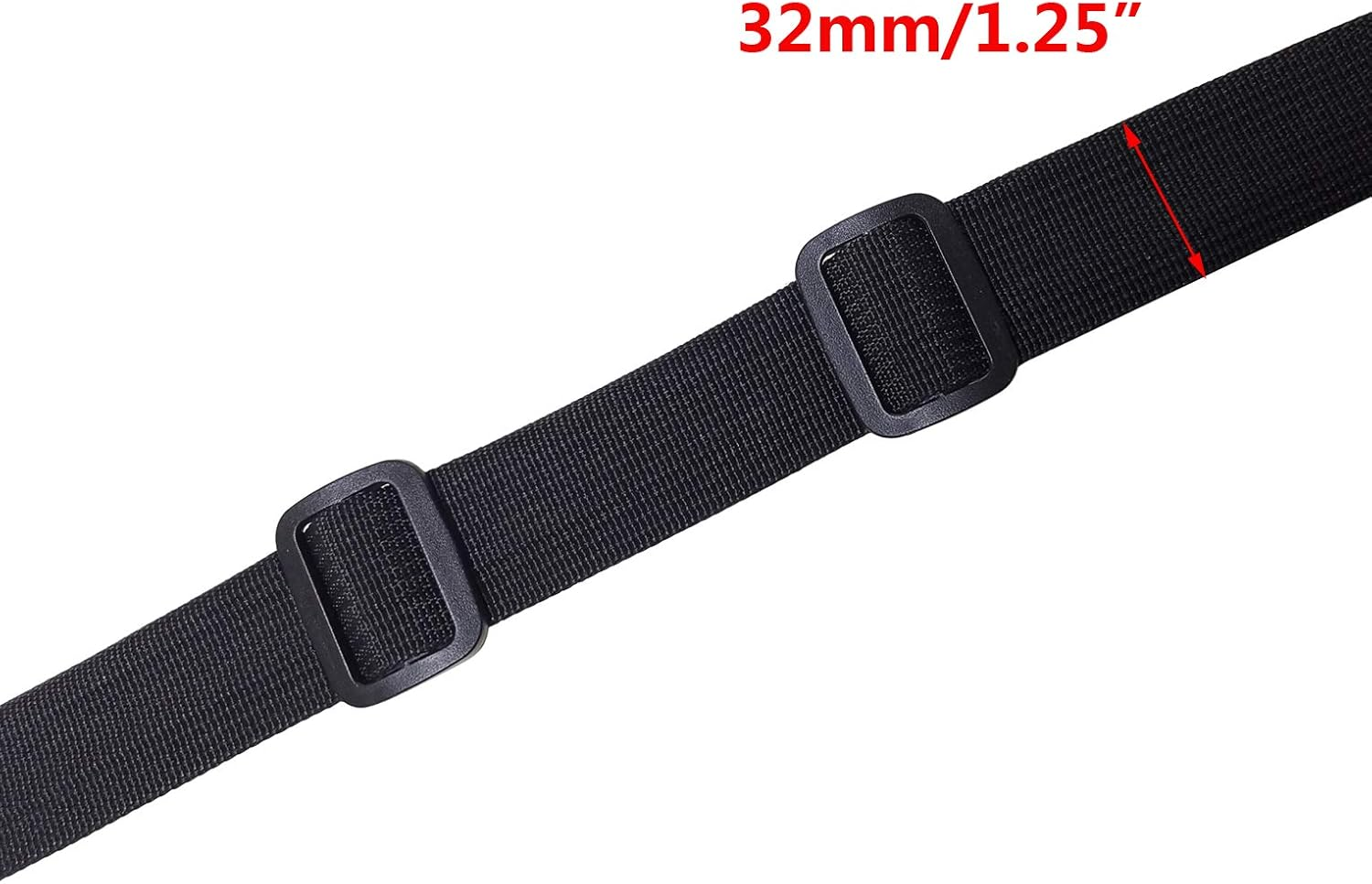 D Drneeko 20 Pcs 1-1/4 Inch Black Plastic Tri-Glide Slides Button Adjustable Webbing Triglides Slider Buckle for Belt Backpack and Bags (1-1/4" 32Mm) image number 1