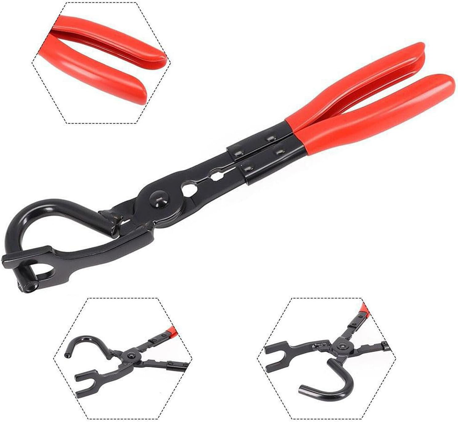 Exhaust Hanger Removal Pliers 1 PCS and 2 Hole Rubber 4PCS, Universal Tool Hangers Insulators Muffler Hanger, for Cars Truck SUV 10" 2/4 Set Isolator Support Exhaust Removal Pliers (5 Pcs) image number 3