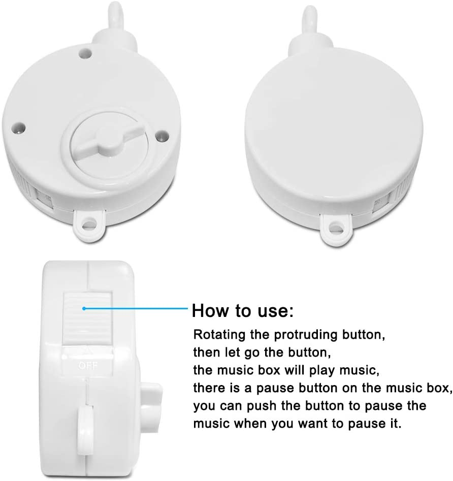 25 Inch Baby Musical Crib Mobile Bed Bell Holder Infant Bed Decoration Toys Rotating Music Box Nut Screw Arm Bracket image number 6