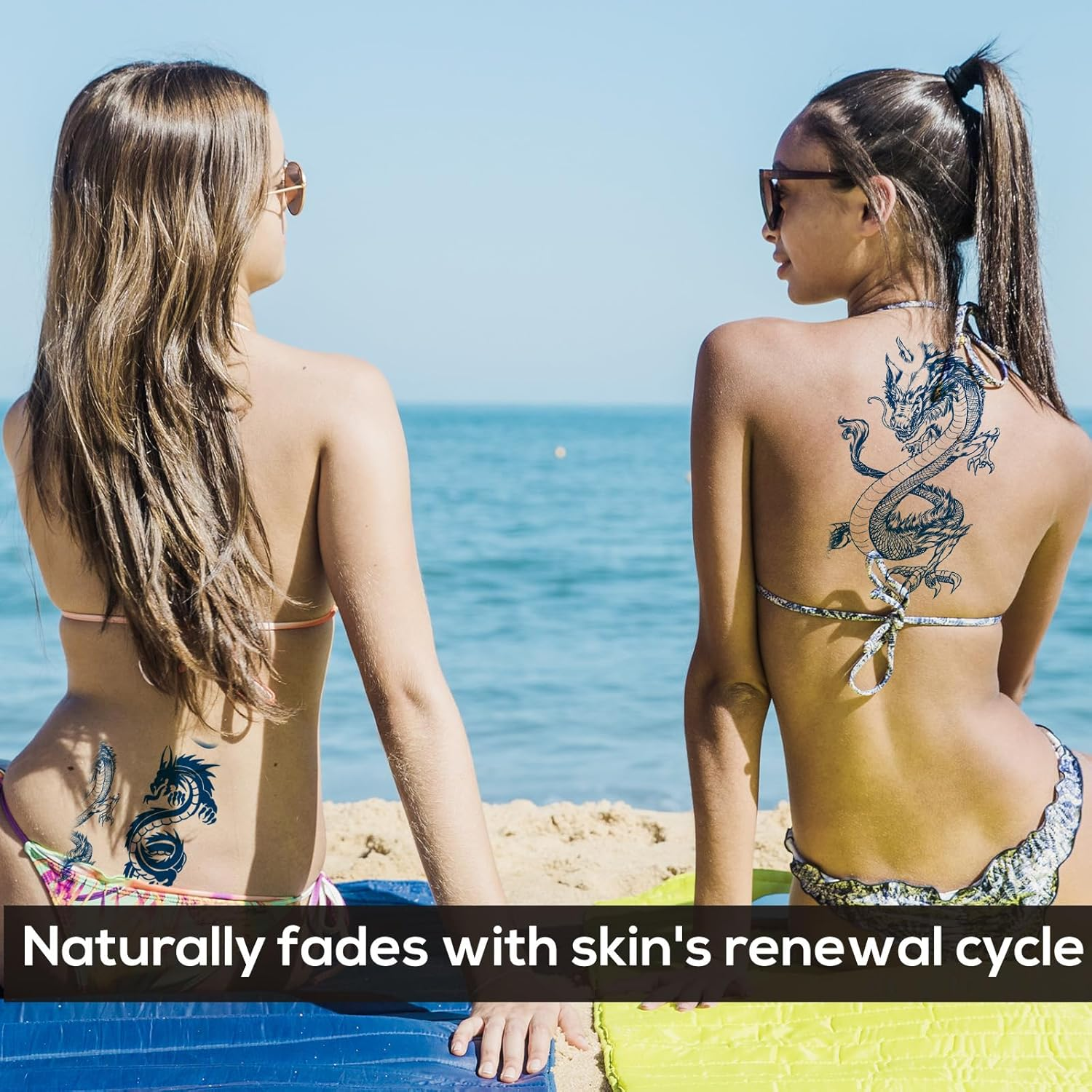 8-Sheet Dragon Temporary Tattoos - Realistic Infinity Totem Designs with Plant-Based Ink - Long Lasting Body Art for Men, Women & All Ages image number 6