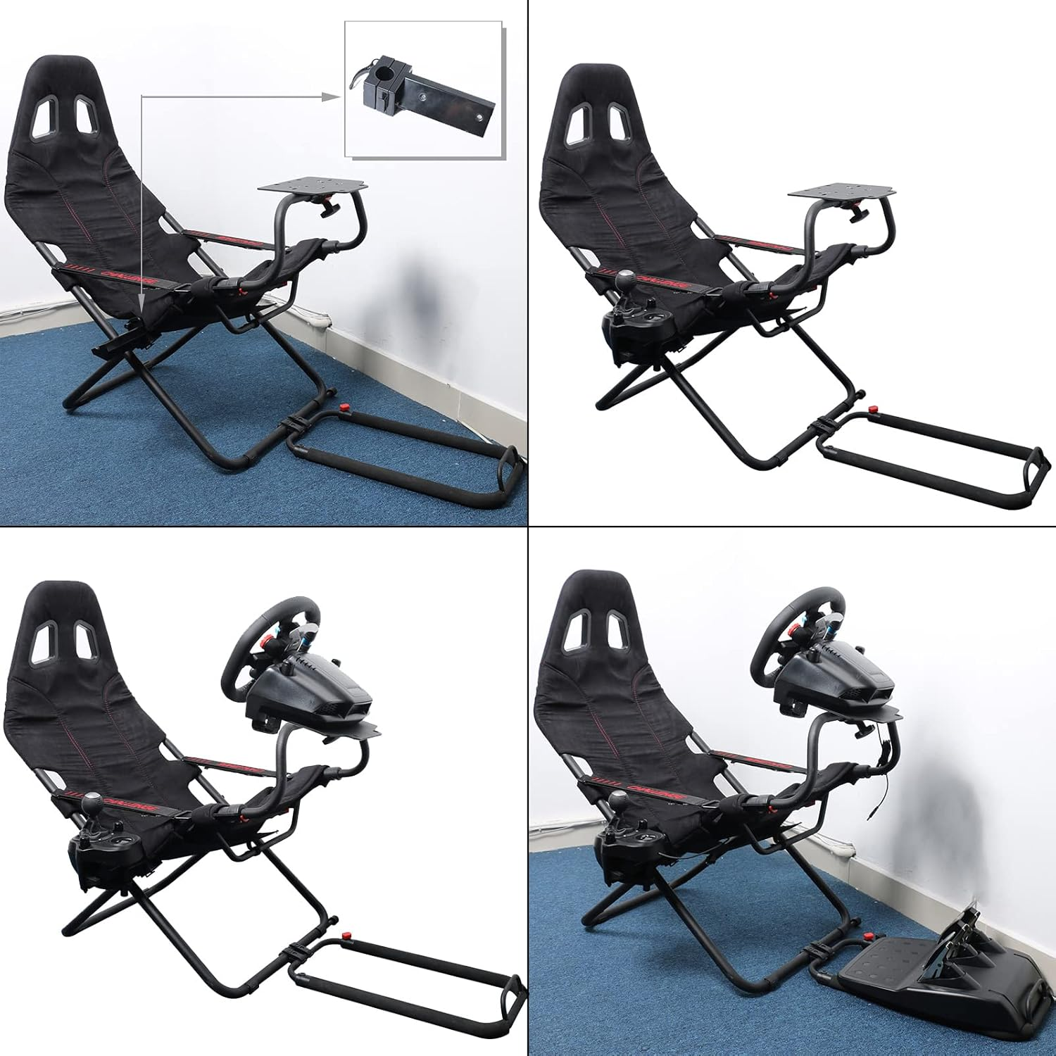 HUAYUWA Gear Shifter Mount (Right Hand Install) for Logitech G Driving Force Shifter Bracket for Playseat Challenge Chair Compatible with Logitech G923 G920 G29 G27 G25 Racing Wheel Accessories image number 2