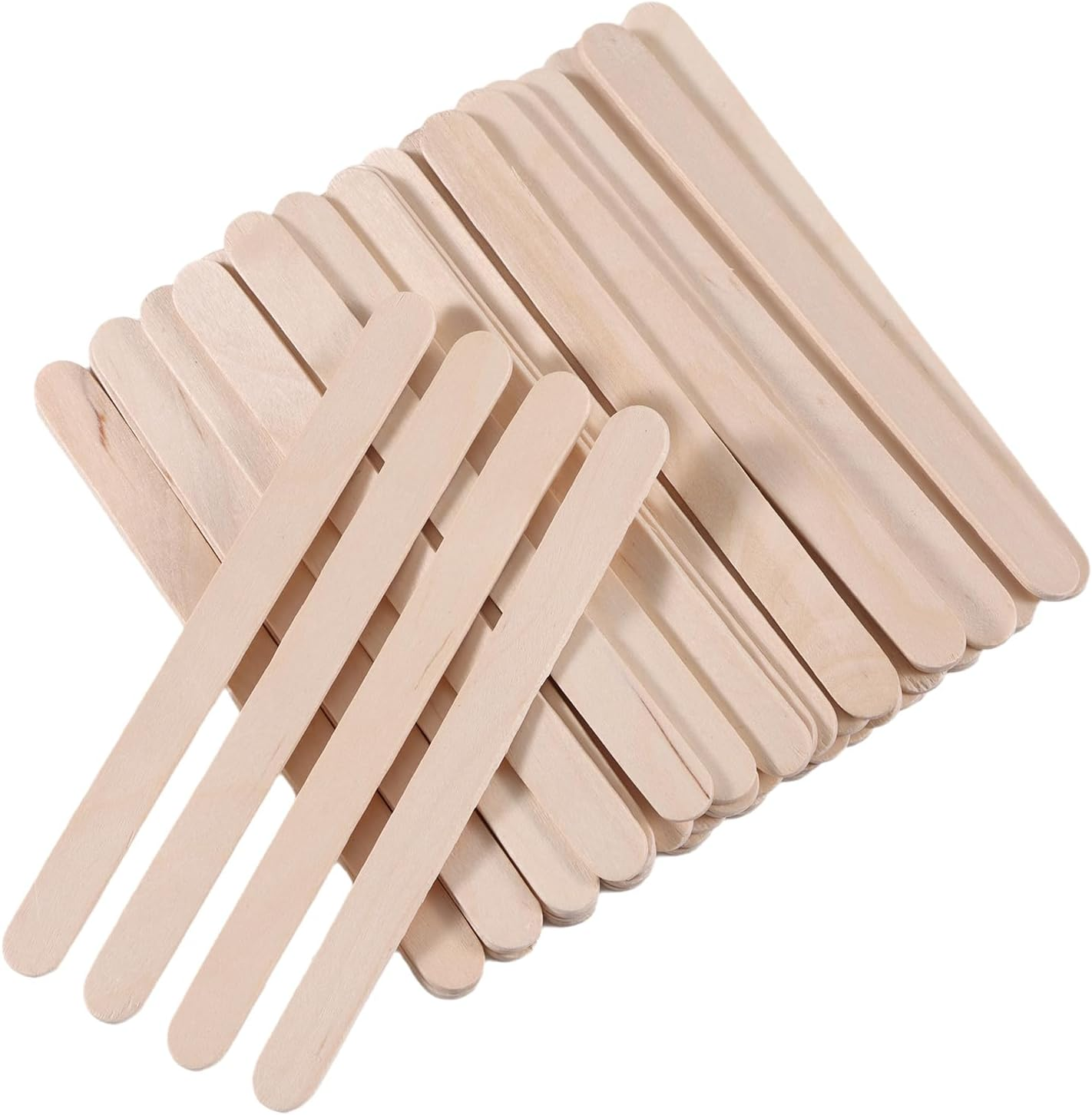 100Pcs 4.5 Inch Wooden Craft Sticks, Hair Removal Wax Sticks for Eyebrow and Body, Wax Wiping Tools Wood Makeup Spatula,Natural Wood Popsicle Ice Cream Sticks,Art Projects DIY Wood Crafts image number 5
