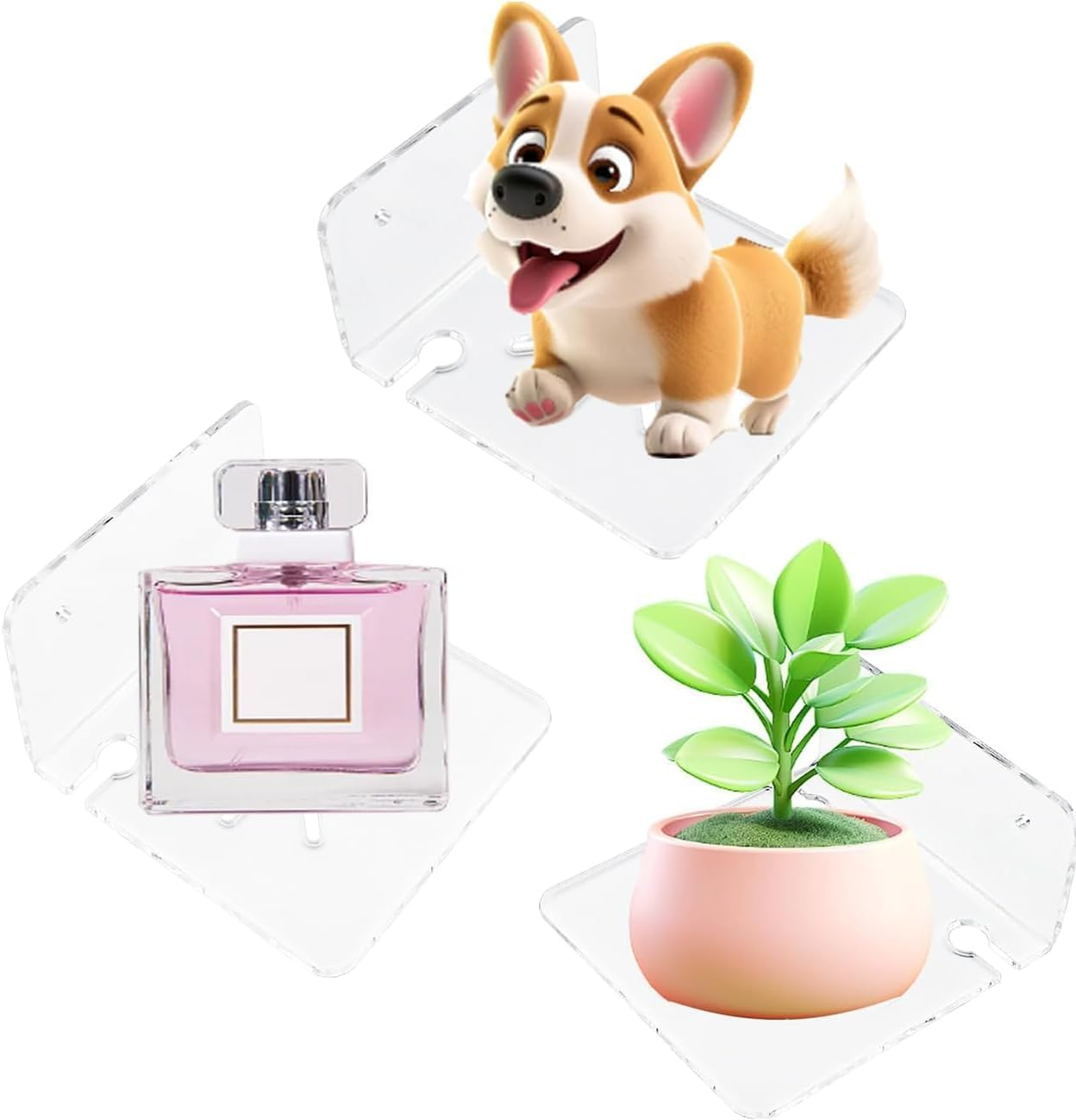 Liyquint 3Pcs Drill Free Wall Mount Shelf for Security Cameras,Wall Mount Floating Shelves, Baby Monitors, Speakers & More, Universal Holder, Strong Adheasive, Easy to Install (3, M) image number 1