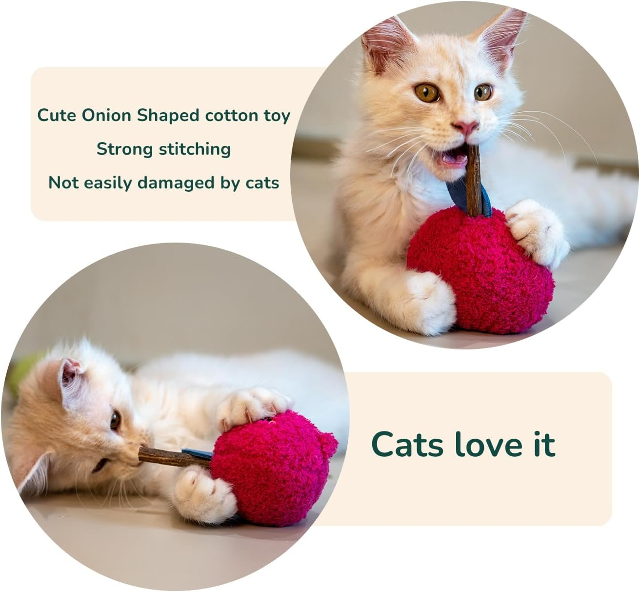 Durable and Interactive Cat Teething Silvervine Stick Toys: Chewing Stick, Grinding Teeth Rod, and Chewable Cat Doll for Your Pet'S Entertainment (Onion Red)