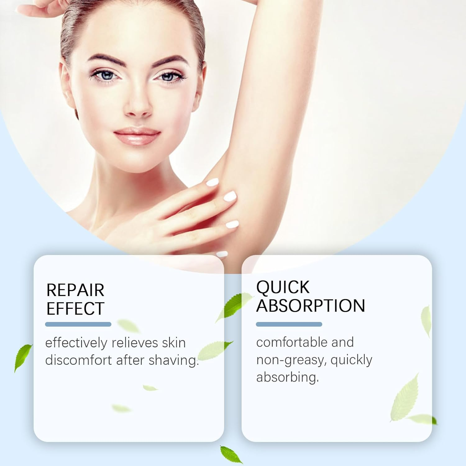 Smoothing Solution Ingrown Hair, after Shave Soothing Roll-On Serum for Underarms, Gently Cleanses Armpits Moisturizing and Soothing Skin Serum, after Shave Oil for Women, Brightens Dark Spots (1Pcs) image number 4