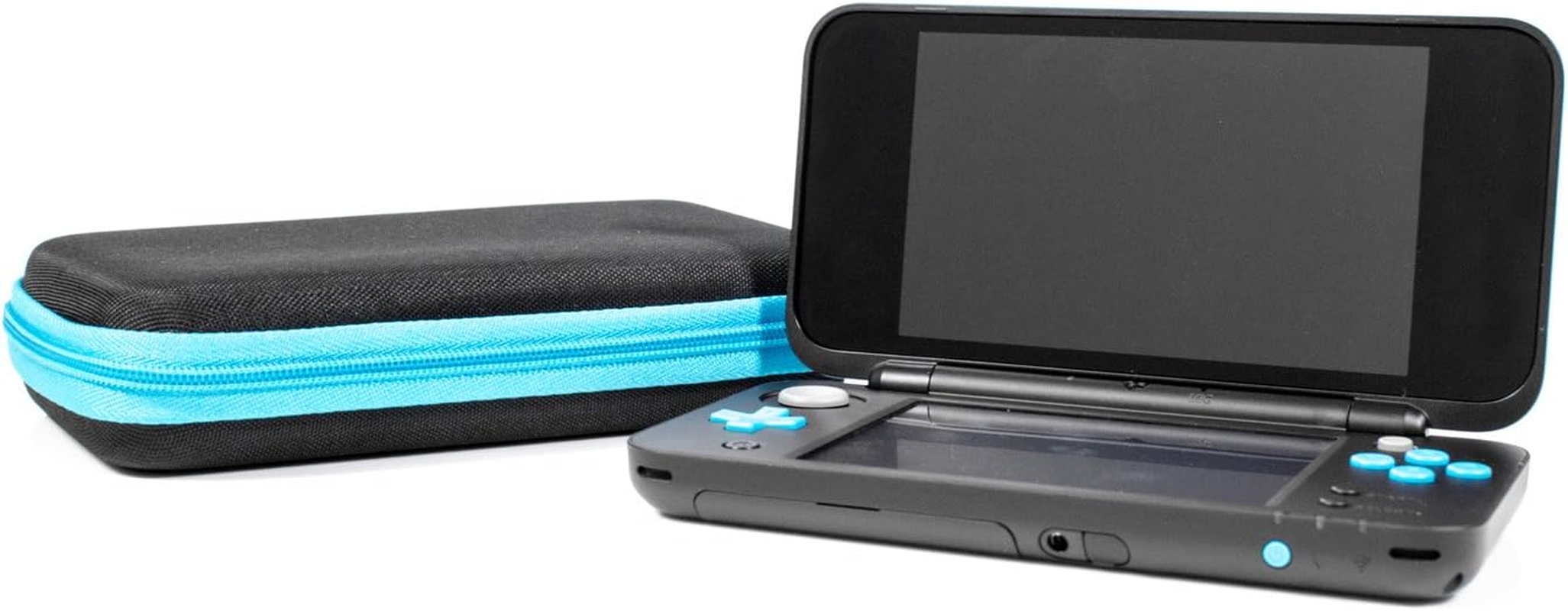 2DS XL Case, Orzly Carry Case for New Nintendo 2DS XL - Protective Hard Shell Portable Travel Case Pouch for New 2DS XL Console with Slots for Games & Zip Pocket - Blue on Black image number 6
