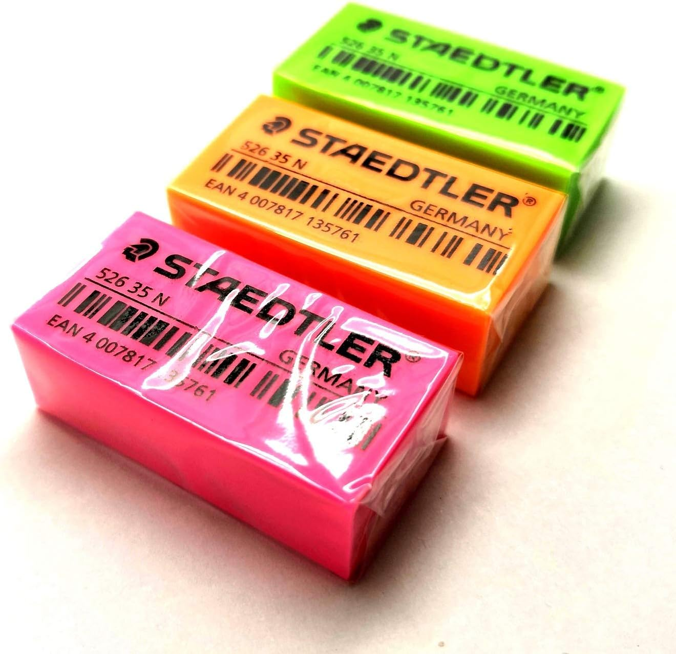 Staedtler Dust Free Erasers, Assorted Neon Colour (Pack of 50) image number 4